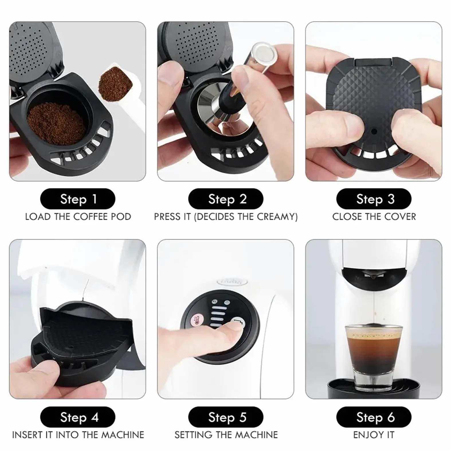 Compatible con adaptador de cápsula reutilizable Dolce Gusto | El accesorio convertidor de cápsulas recargable se adapta a varios modelos de máquinas de café.