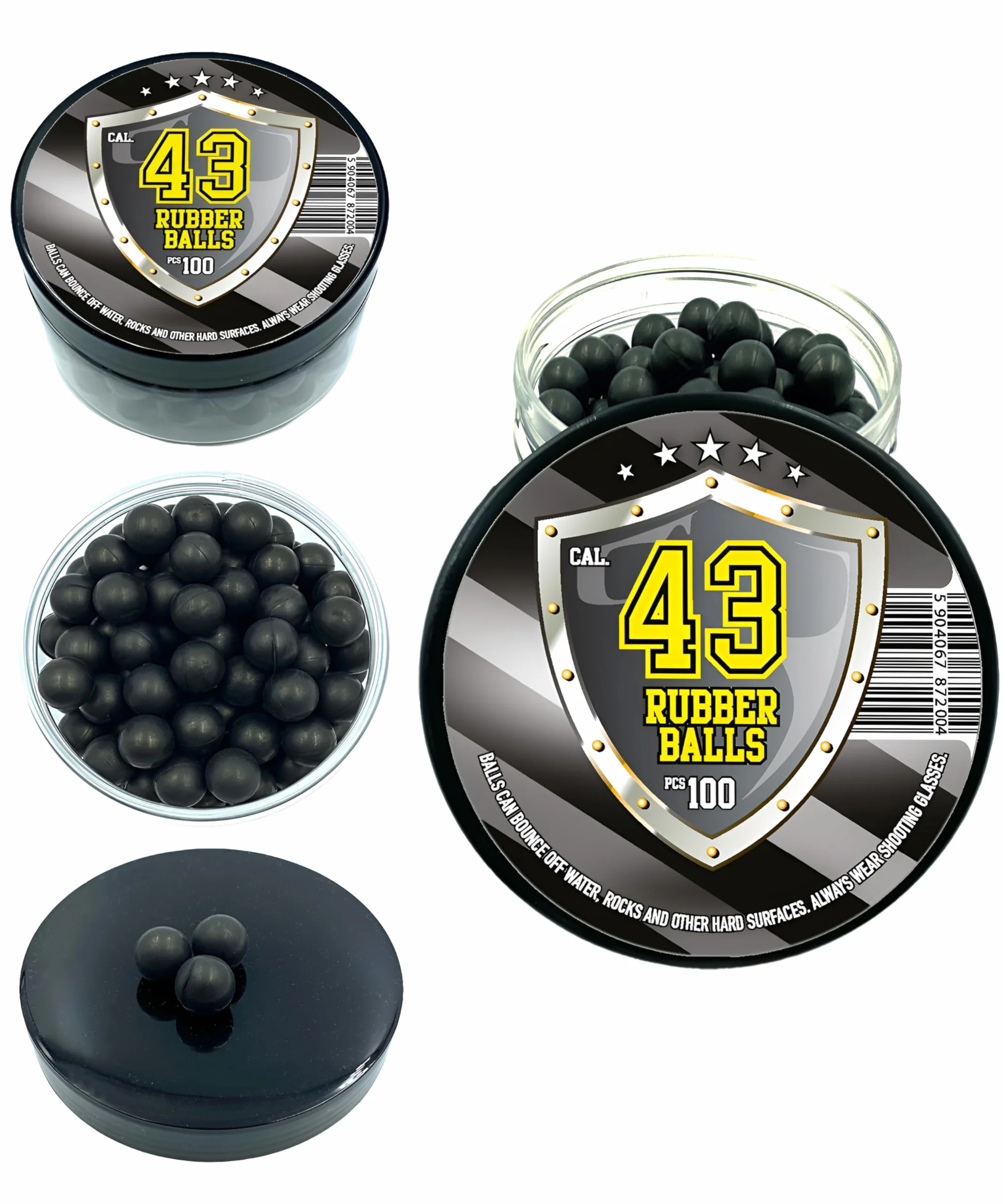 T4E RAM 43 Cal. Hard Rubber Paintballs Reballs for SSR 100 & M2 TMP1
