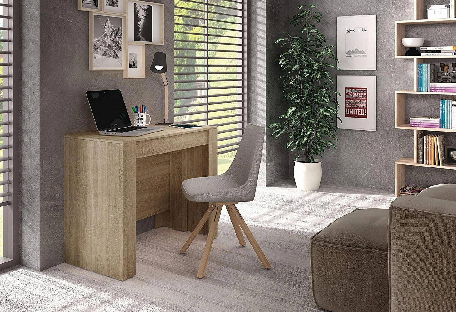 Habitdesign – Mesa Extensible para Comedor, Mesa Ampliable para Salón o Cocina - 5 Posiciones y hasta 10 Comensales - Roble Canadian - 50-235x90x78 cm - Modelo Consola