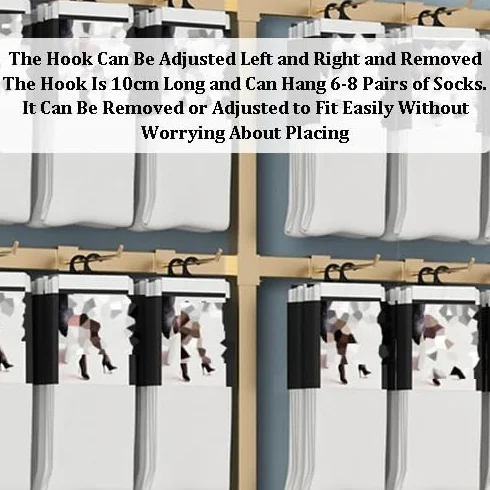 WIGING Expositor De Pared para Calcetines, Soporte Organizador De Almacenamiento De Metal para Bufandas, Cinturones, Calcetines, Soporte para Ropa Interior, Fundas para Teléfono Móvil(White,80x100cm)
