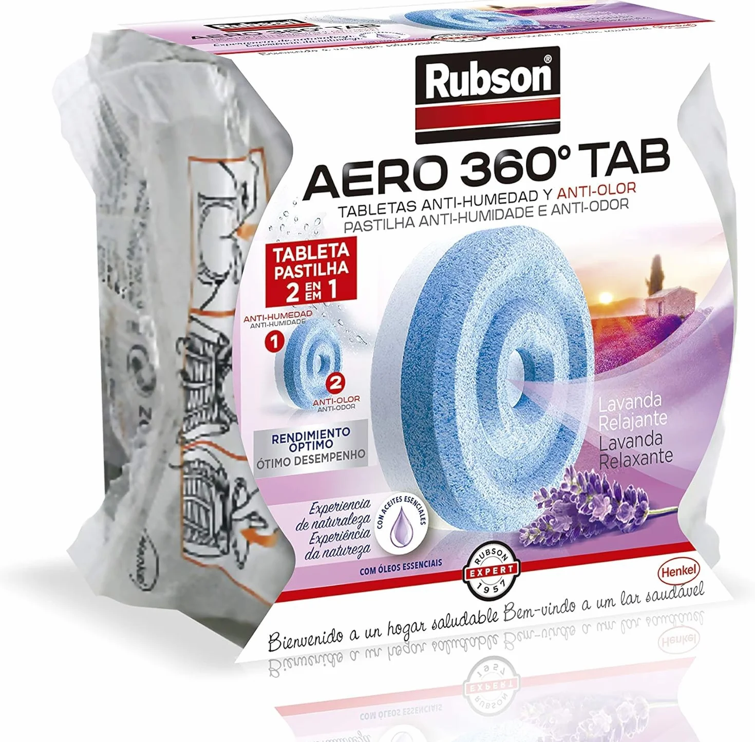 Rubson AERO 360º Recambios Jardín de Lavanda para deshumidificador, aromaterapia, neutralizador de olores ultraabsorbente, 1 unidad (450 g)