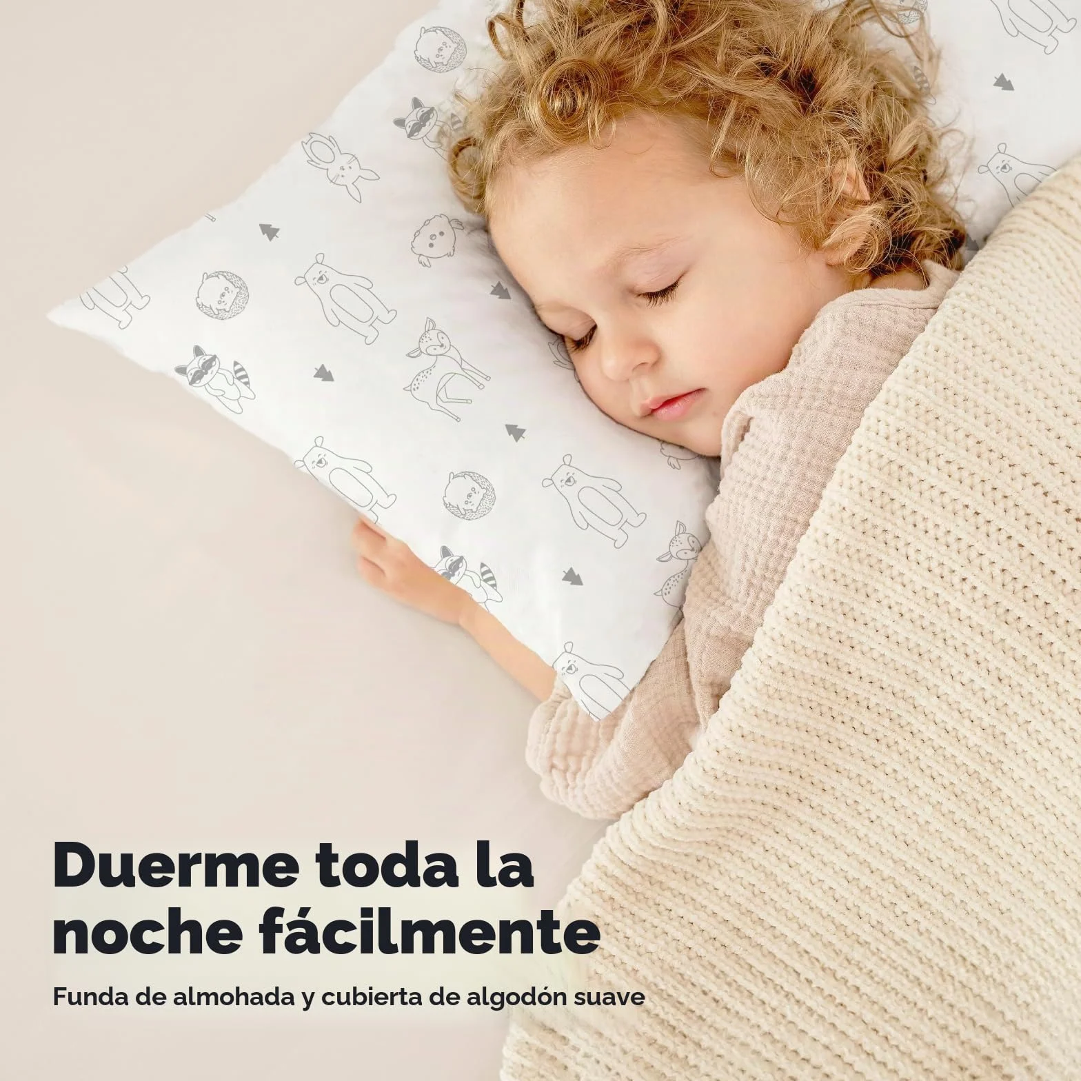 KeaBabies Almohada para Niños Pequeños con Funda de Almohada Jumbo - Algodón Orgánico Suave Lavable a Máquina