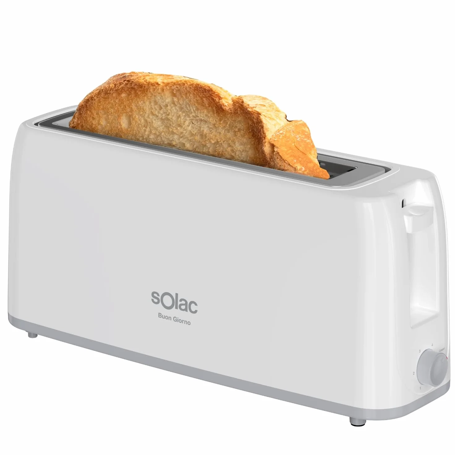 Solac - Tostador 800W, Ranura Larga, 6 Niveles, Autocentrado, Recogemigas