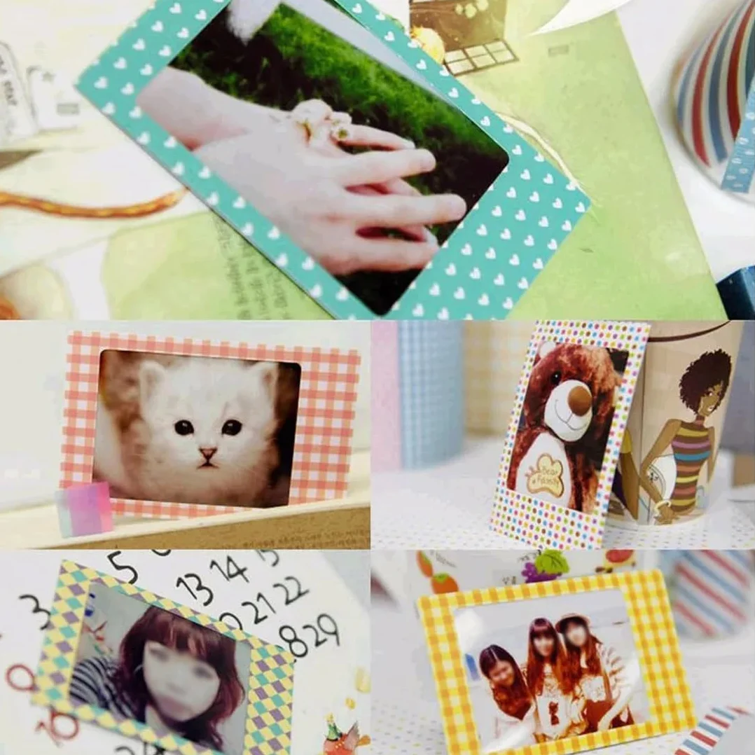 Juego de 60 pegatinas coloridas, mini marco instantáneo, decoración para fotos Fujfilm Instax Mini 11