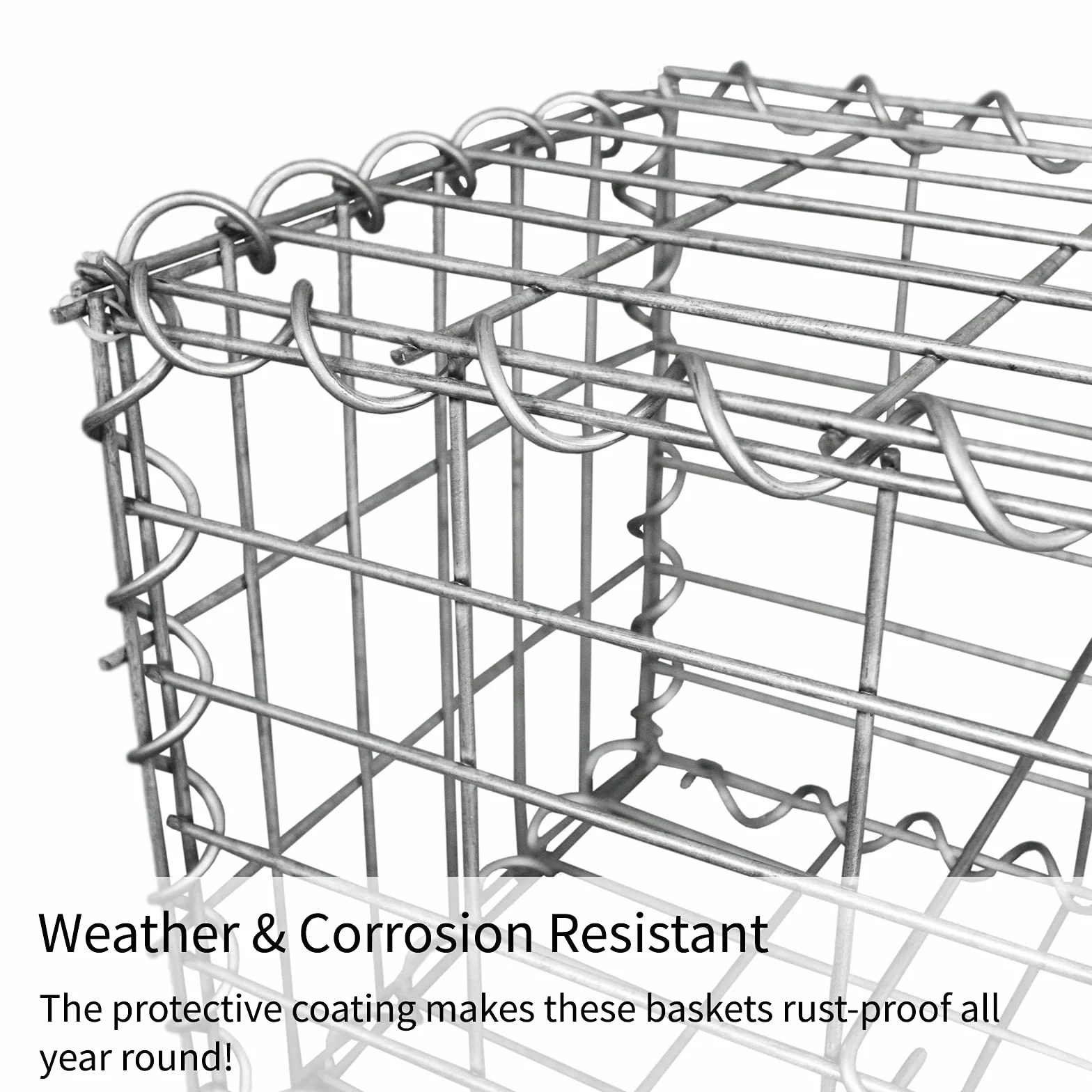 3 Cestas de Gaviones Metálicos 100x50x30cm para Paisajismo Decoración Jardín Exterior Gaviones Resistentes a la Intemperie y Corrosión con Par de Guantes Protectores 90 Conectores + 12 Ganchos GRATIS