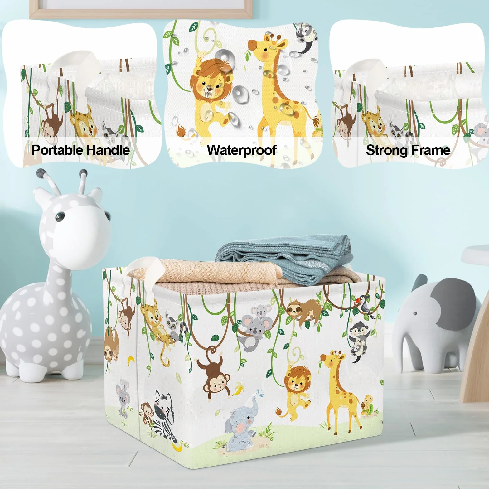 Clastyle Cestos Almacenaje Infantil Animal Plegable 40x30x30 cm