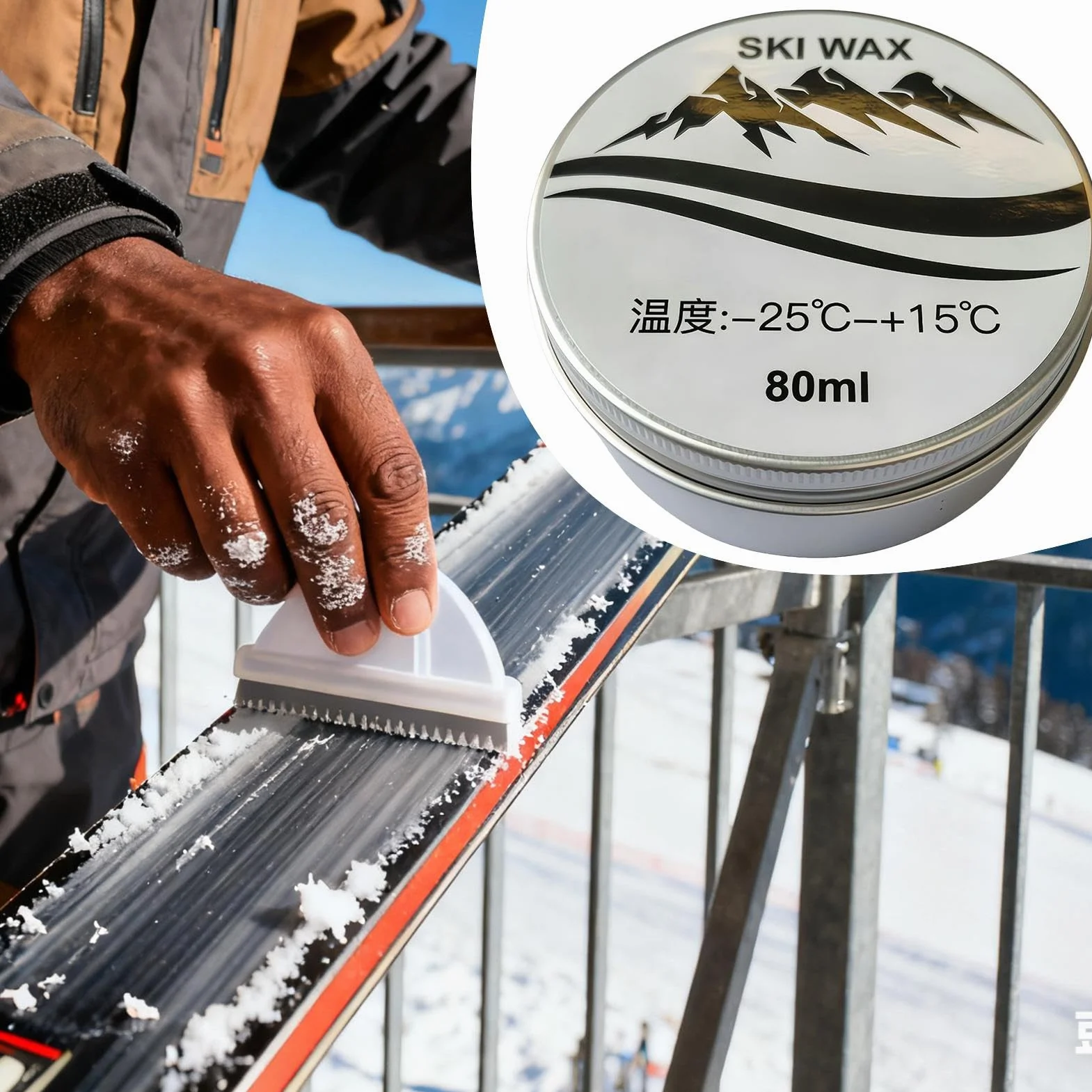 Pasta sólida de acción rápida 80ml para tabla de snowboard, deslizamiento y protección de rendimiento