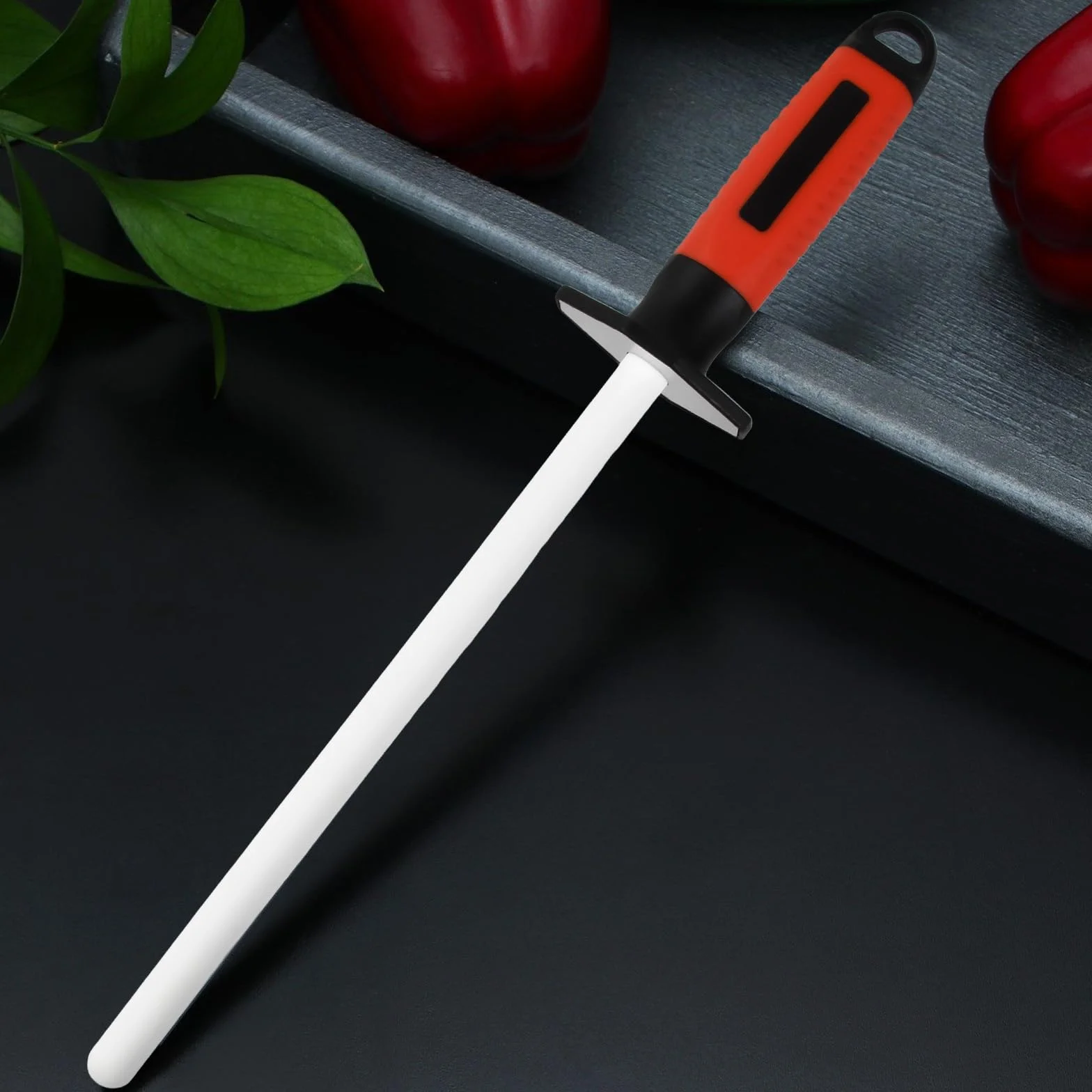 Varilla Afiladora de Cuchillos Profesional Chaira de Cerámica Chaira de Diamante (Tamaño de Grano 400/1000) Afilador de Cuchillos de Acero Ideal para Valiosos Cuchillos de Cocina 10 Pulgadas