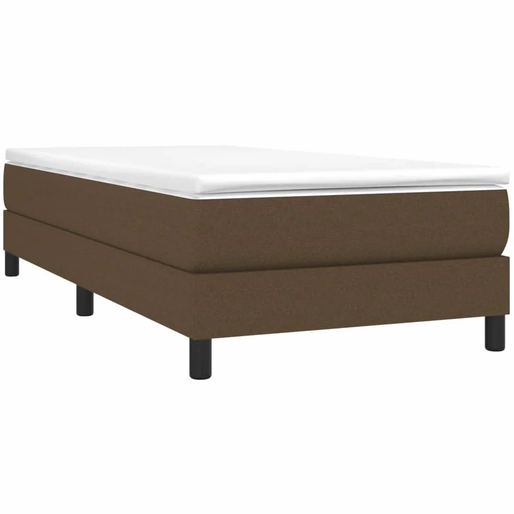 vidaXL Estructura de Cama con Somier, Somier Individual de Listones, Base de Cama Tapizada, Mueble para Dormitorio Hogar, Tela Marrón 90x200 cm