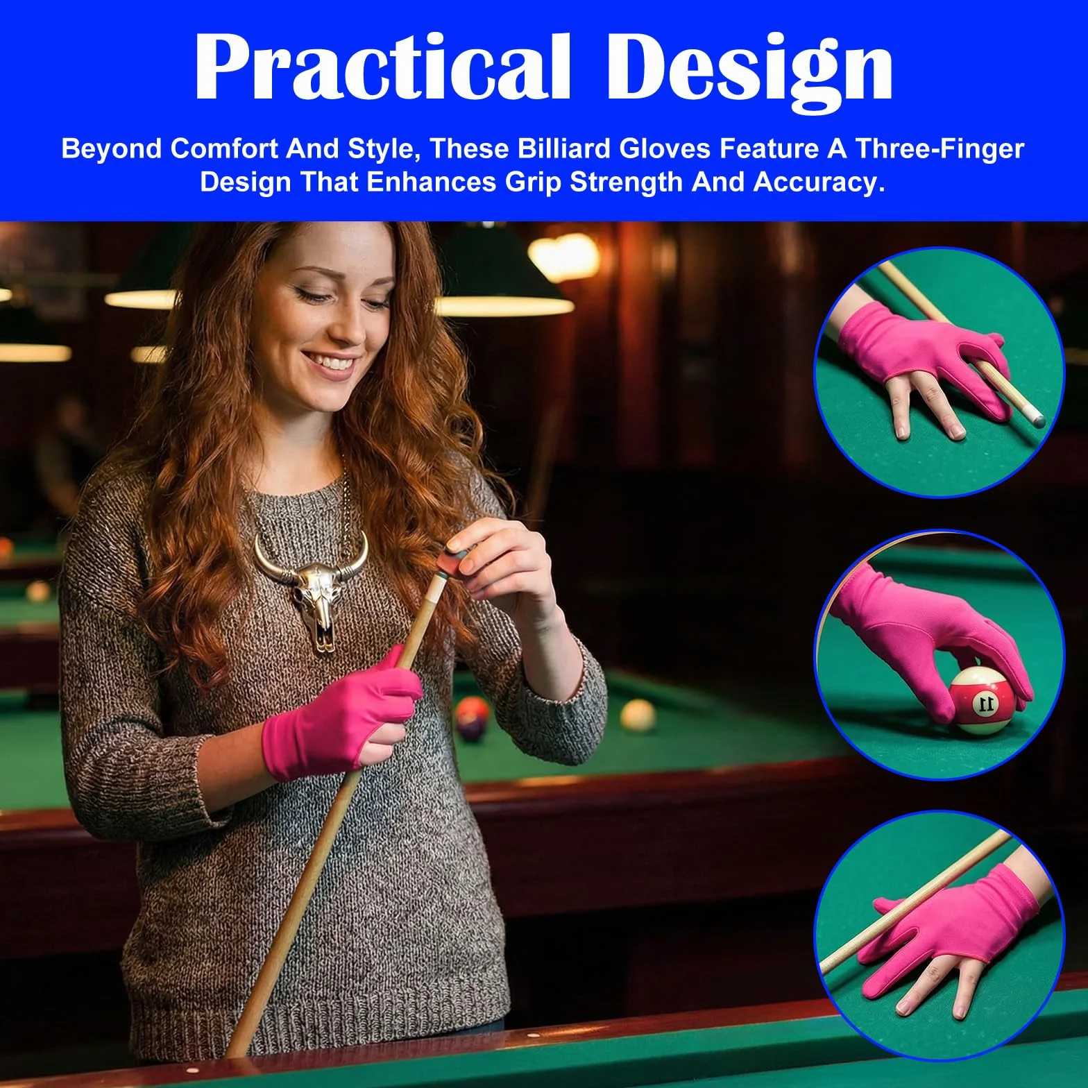 12 guantes de billar de tres dedos, transpirables, elásticos, para billar, cue para piscina, guantes profesionales de billar, para juegos de piscina, snooker, carom