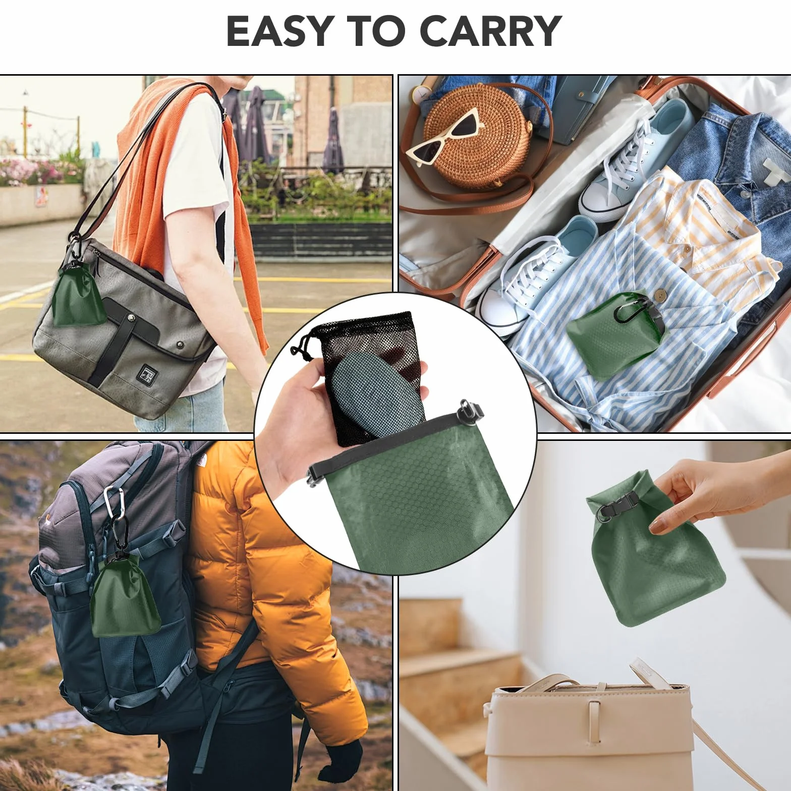 Contenedor de Jabón de Viaje Bolsa de Jabón Jabonera a Prueba de Fugas con Bolsa de Malla para Enjabonar y Gancho Jabonera de Secado Rápido Adecuado para Acampar y Actividades al Aire Libre (Verde)