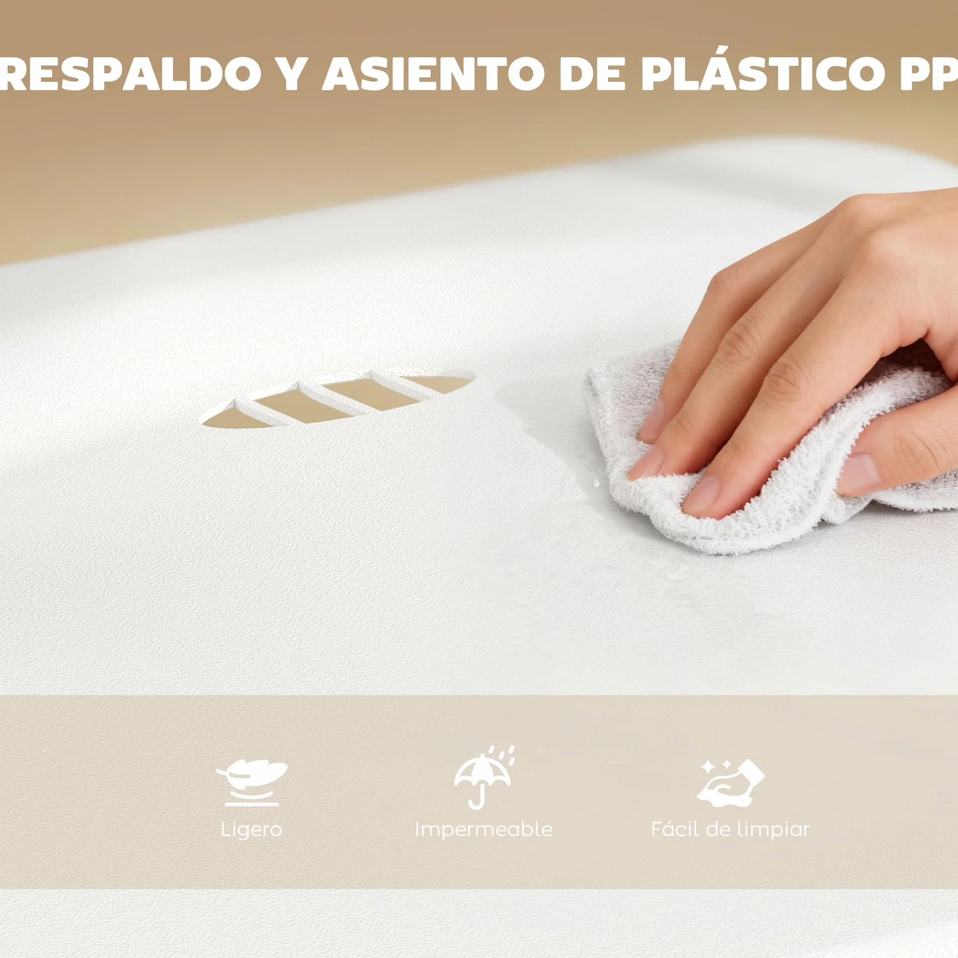 HOMCOM Juego de 6 Sillas Plegables de Plástico, Estructura de Acero, Sillas de Comedor con Respaldo Curvo, Asiento Cóncavo, para Espacios Pequeños, Salón, Oficina, Cocina, Blanco