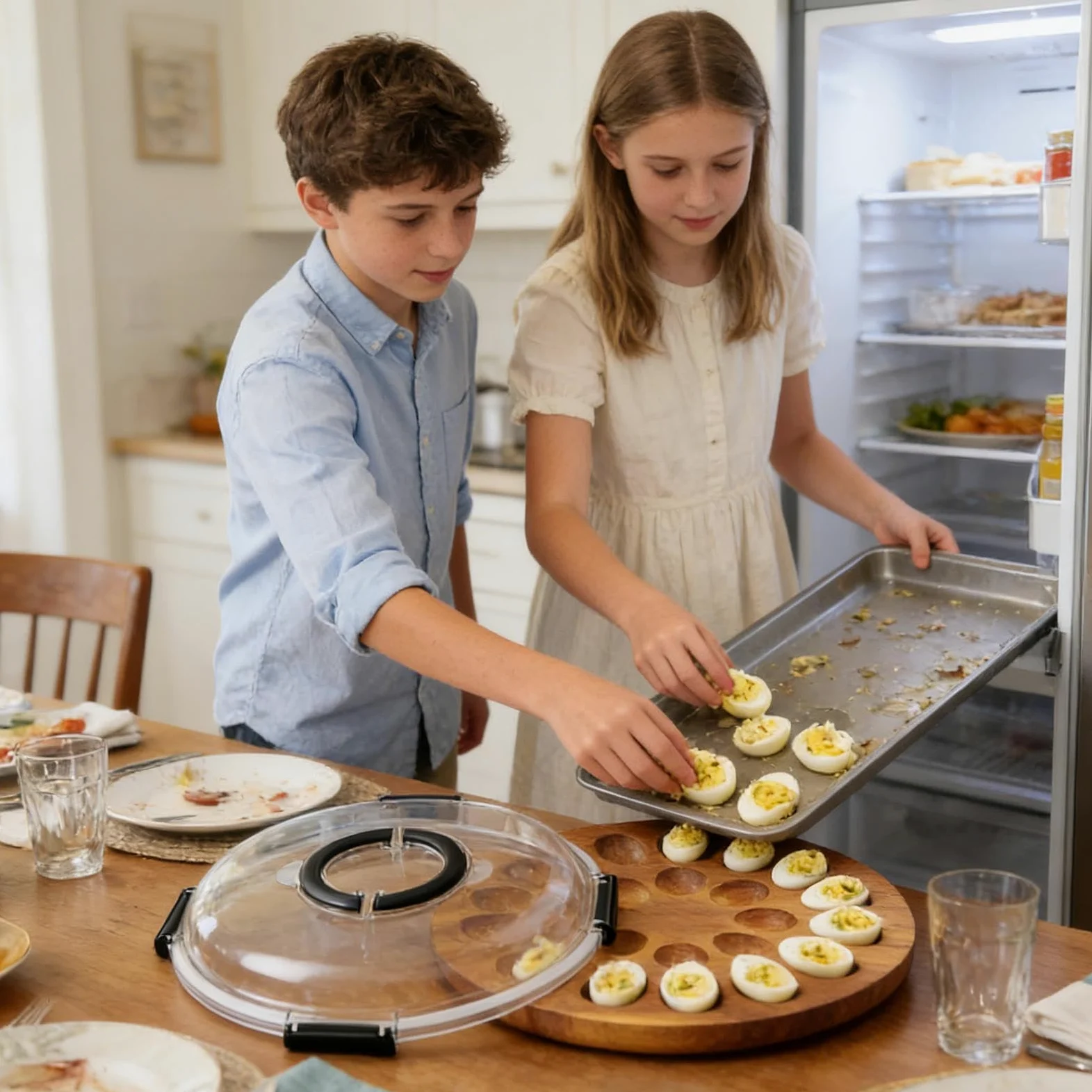 Bandeja Para Huevos Rellenos Bandeja Con 24 Ranuras Y Tapa | Soporte Para Huevos Rellenos Para Cena De Pascua Y Acción De Gracias Celebraciones Buffet Y Aperitivos En Casa
