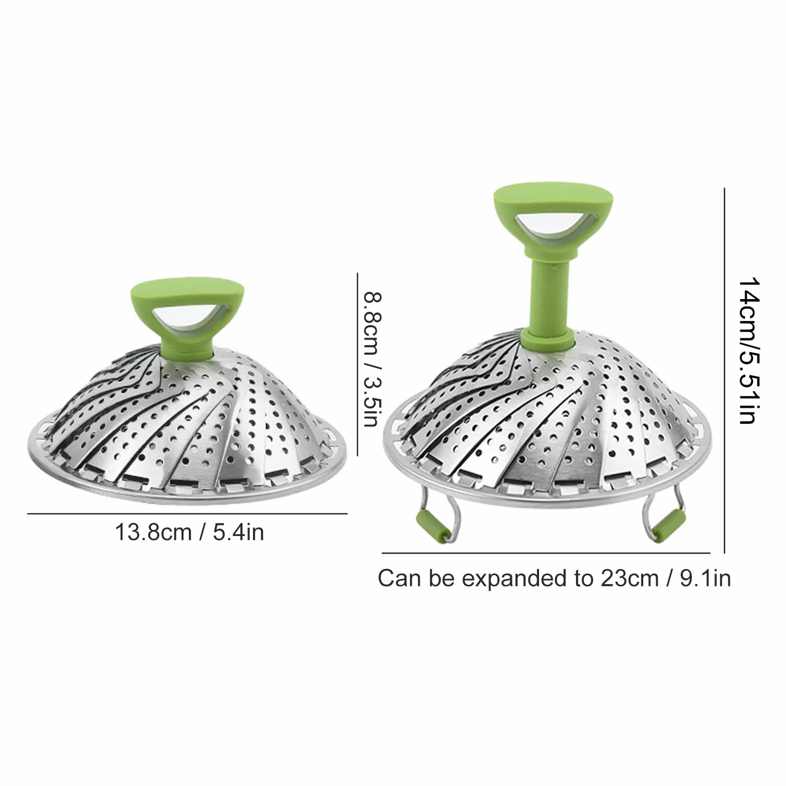 Cesta de Vapor Rejilla de Vapor Plegable Multifunción Accesorio de Utensilios de Cocina de Vapor Retráctil de Acero Inoxidable para Cocinar Al Vapor Verduras Bollos Mariscos(Small)
