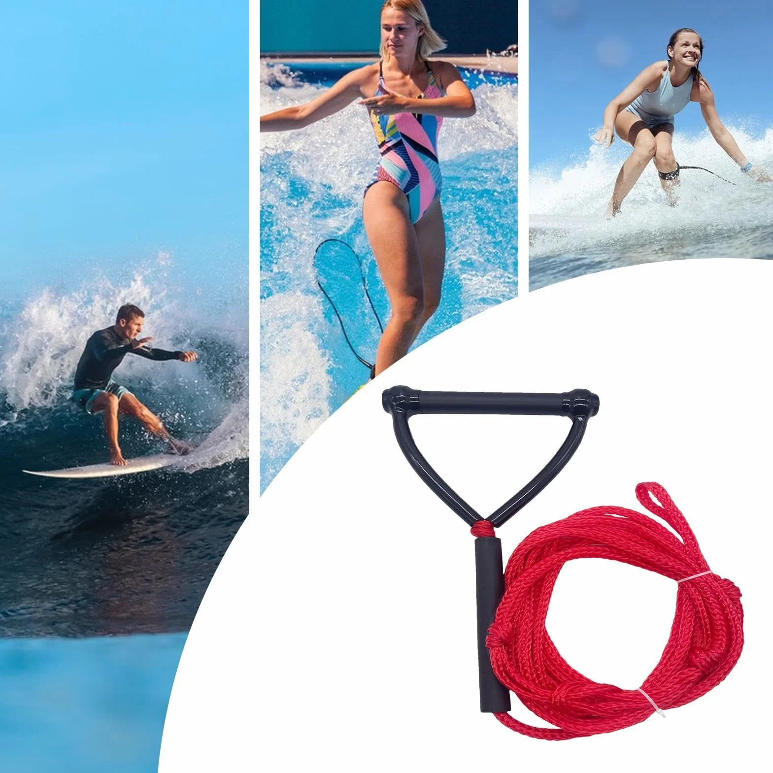 Cuerda de Remolque para Surf - Línea de Arnés para Deportes Acuáticos con Asa para Wakeboard, Esquí y Tabla de Surf