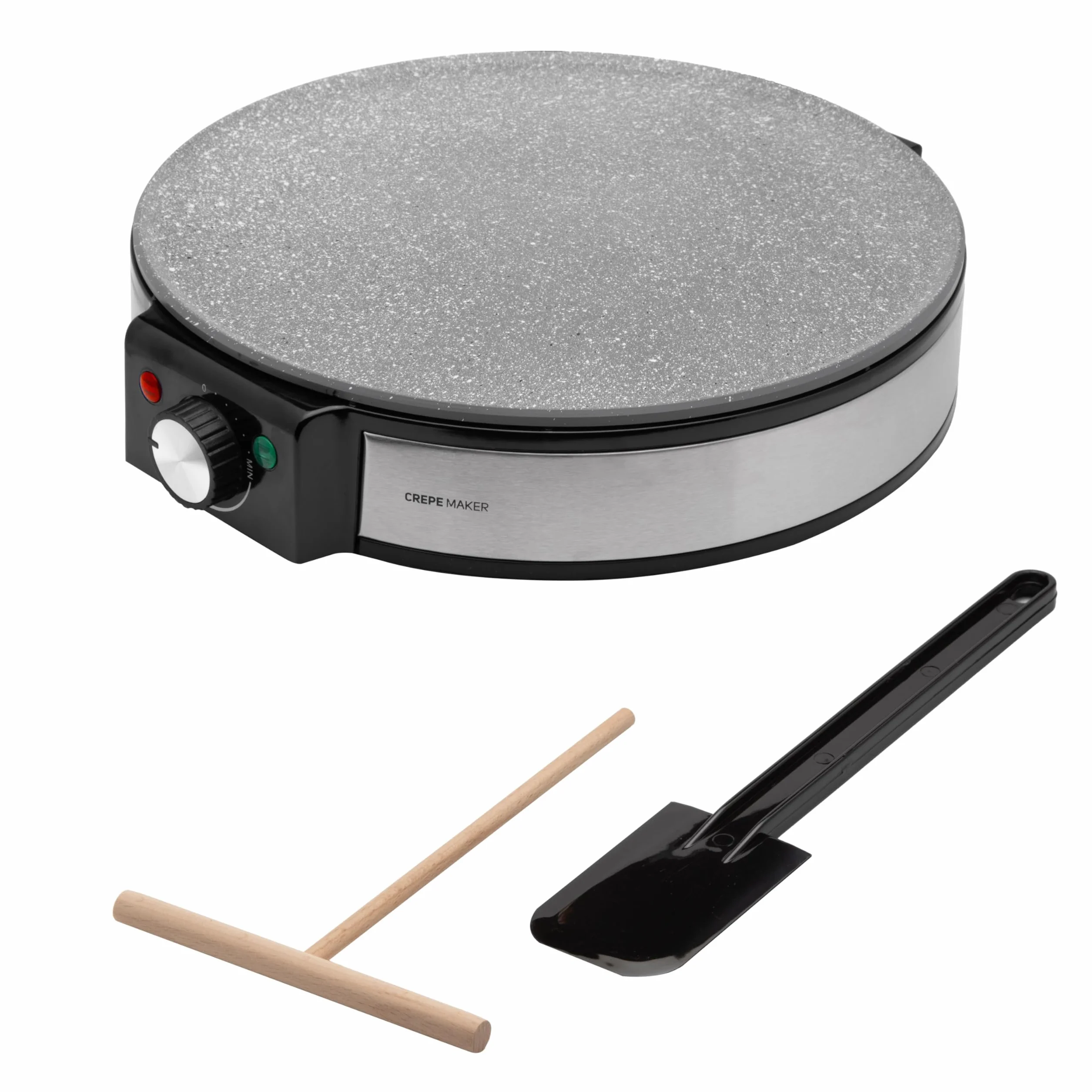 SOGO Crepera Eléctrica Antiadherente 1200W y 30CM - Crepera con 5 Niveles sin PFOA - Waffle Maker con Termostato Ajustable - Waflera con Protección Sobrecalentamiento – Electrodomésticos Cocina