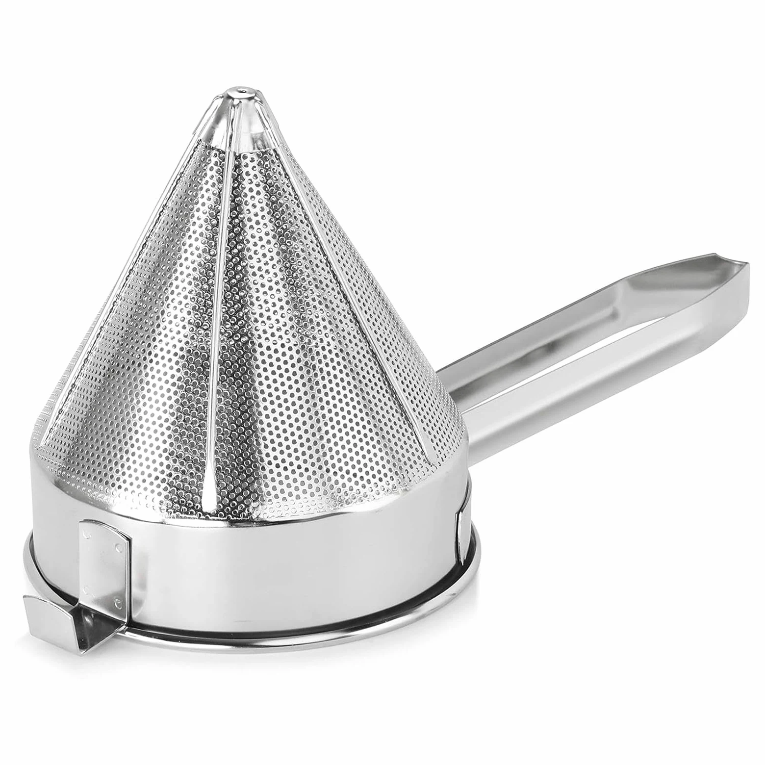MagiDeal Colador de Caldo de Acero Inoxidable coladores cónicos colador de Tapa China de Cocina colador Mango Reforzado Malla Fina