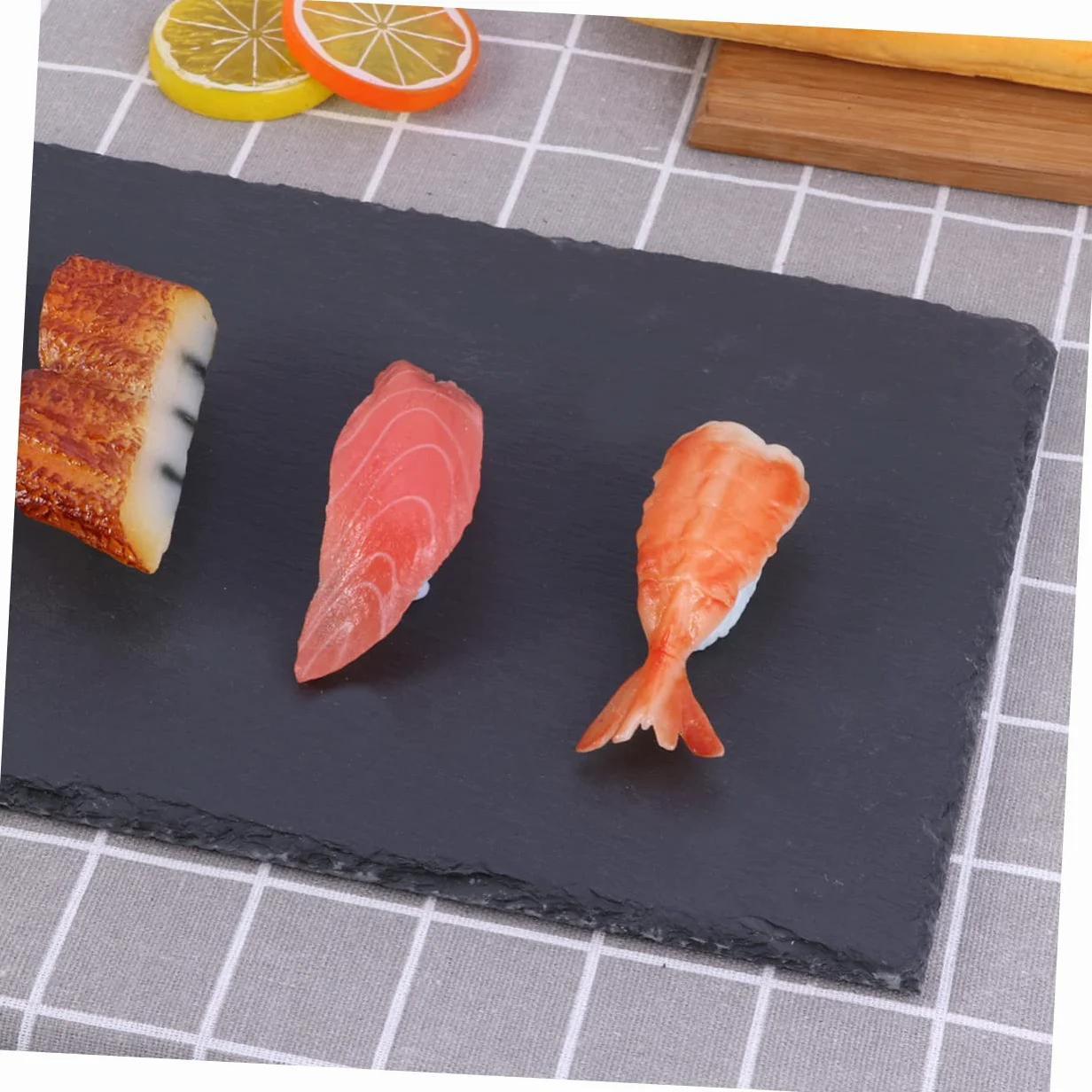 Plato Rectangular de Pizarra Natural 40x20cm para Comida | Bandeja para Tartas y Fruta, Diseño Llamativo, Adecuado para Sushi, Queso, Pizza y Barbacoa