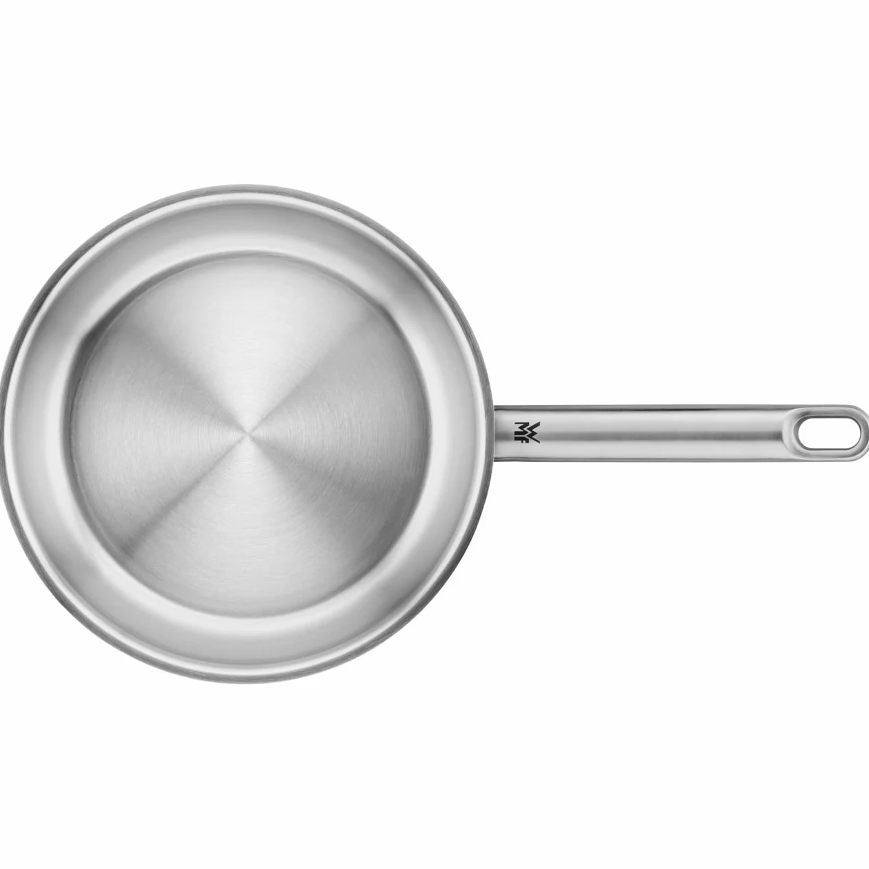 WMF Ultimate Sartén de acero inoxidable de 24 cm, sin revestimiento, fondo plano, inducción, acero inoxidable Cromargan pulido, apta para horno, apto para lavavajillas