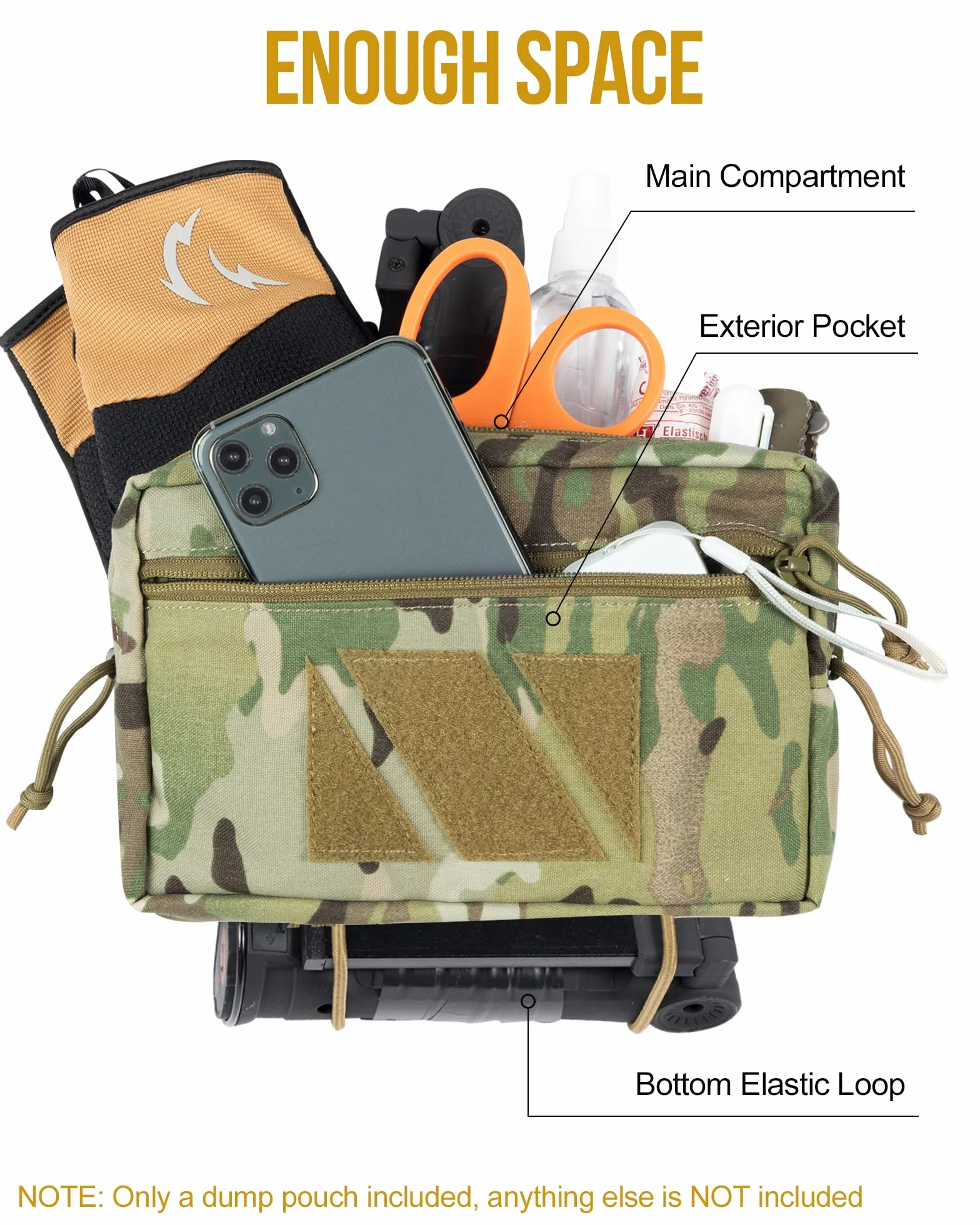 OneTigris Bolsa desplegable IFAK Pouch, Bolsa organizadora Frontal para Chaleco táctico, Bolsa de Primeros Auxilios para Camping