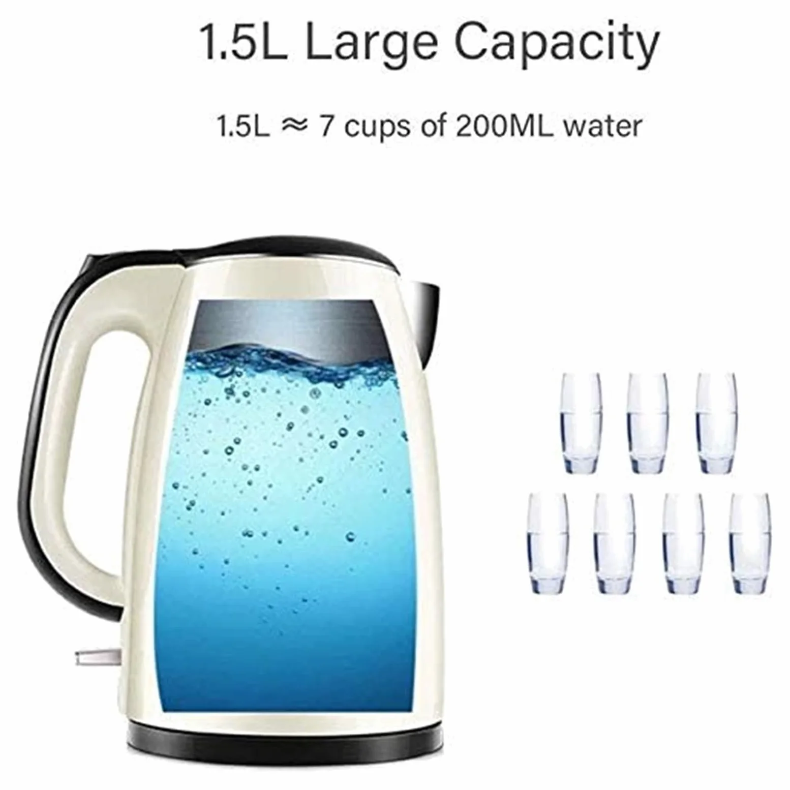 SOVORM Hervidor eléctrico de café de preparación rápida, hervidor de Agua con Silbato, autoapagado, autoprotección en seco antiquemaduras, Termo de Temperatura Constante The New