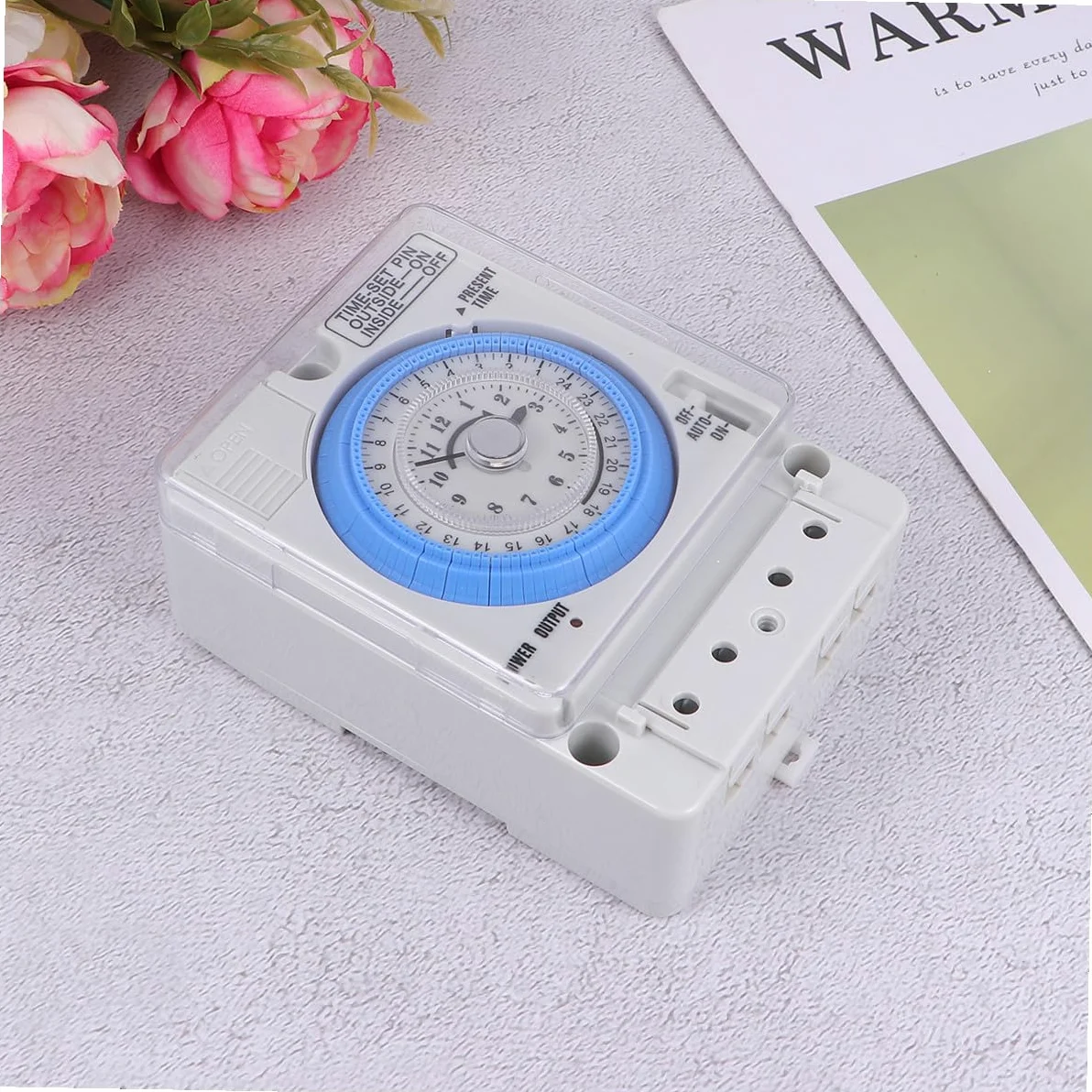 STOBAZA Temporizador Mecánico de Cocina White 110-230VAC 16A Compacto Pc | Interruptor de Cuenta Regresiva para Horno y Uso Doméstico, Diseño Simple, para Repostería, 110-230VAC/DC, 16A, Pc Blanco