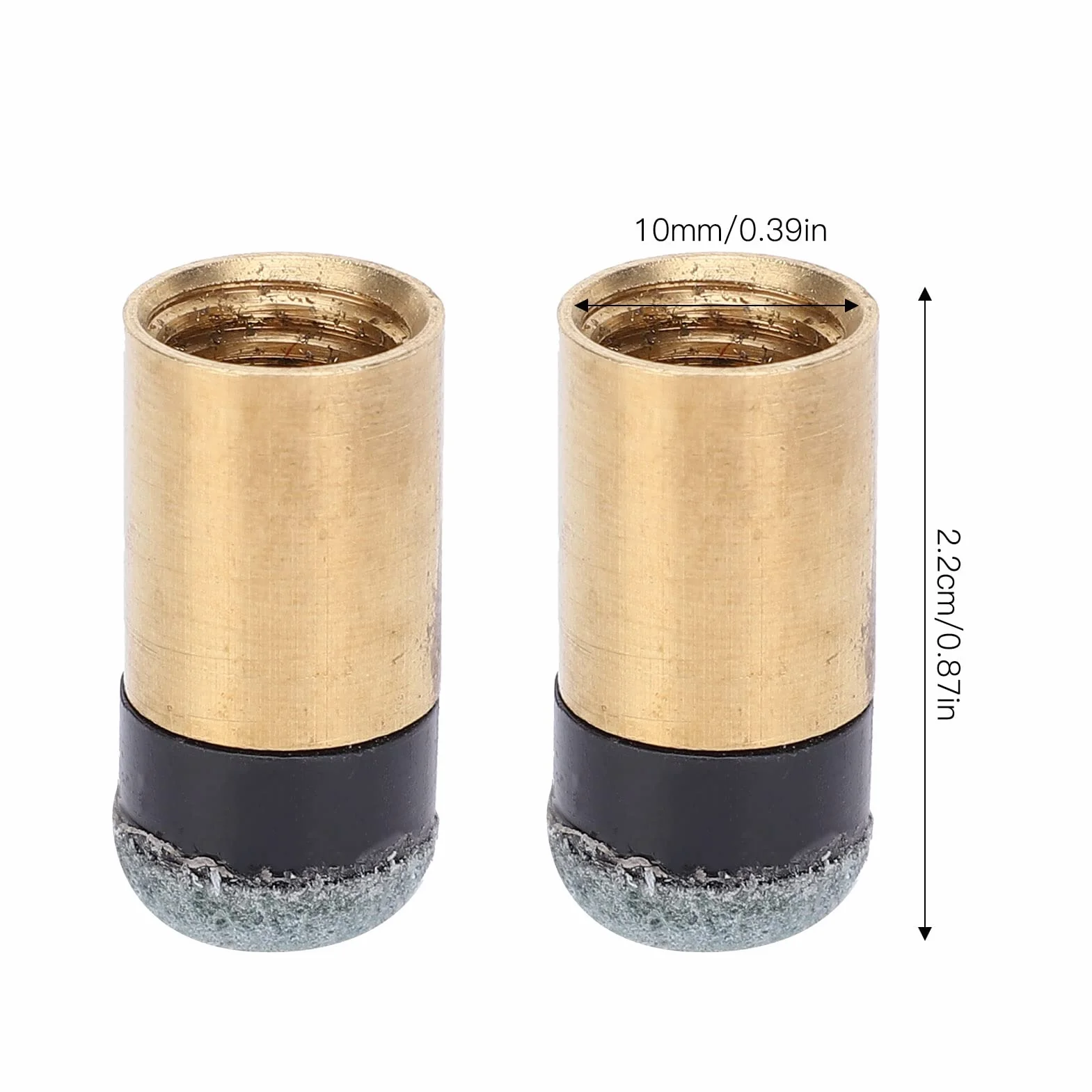 Ejoyous Puntas de taco de billar de 10 mm, 10 piezas de puntas de taco de billar de metal, puntas de taco de billar de cuero duro, puntas de rosca, kit de repuesto de punta de taco de billar