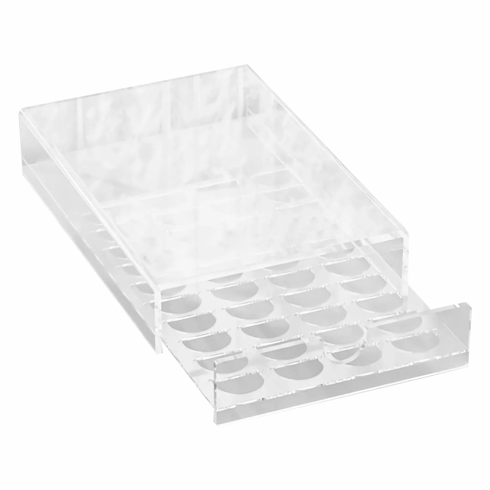 Quick Setups - Cápsulas de café con capacidad para 40 ranuras, acrílico transparente, unidad de organización de cocina, dispensador de cápsulas de café, cajón dispensador de ahorro de espacio