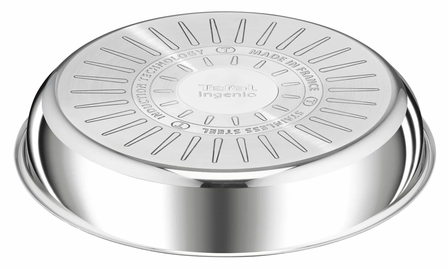 TEFAL INGENIO Preference Poele 28 cm, Induction, Inox, Empilable, Compatible lave-vaisselle, Fabriqué en France L9720602 | Batería de cocina de inducción apilable – Mango extraíble patentado – Hornear y conservar refrigerador