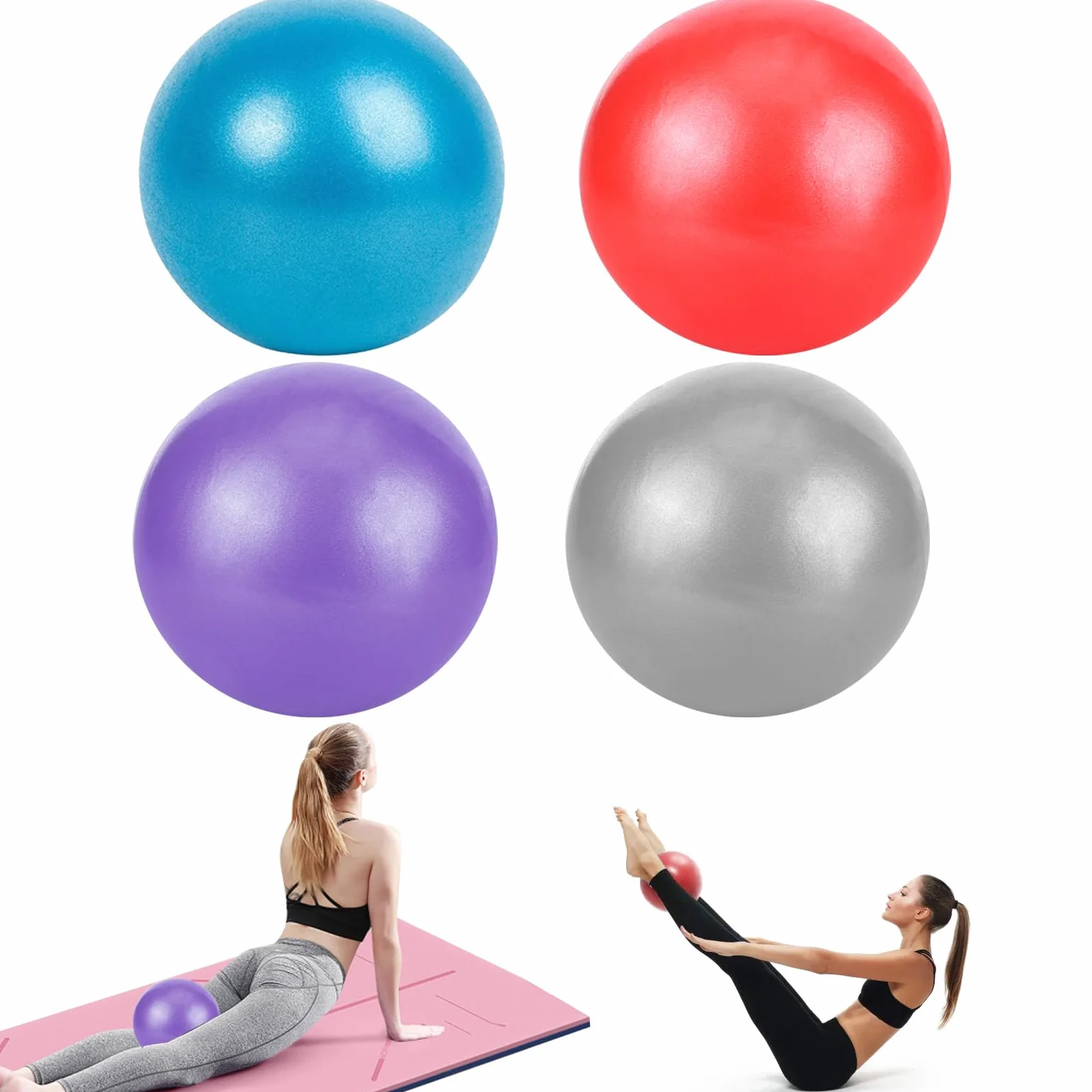 Pelota de Pilates 25 cm Anti-Burst Suave Antideslizante para Entrenamiento Gimnasio Yoga Fitness en Casa