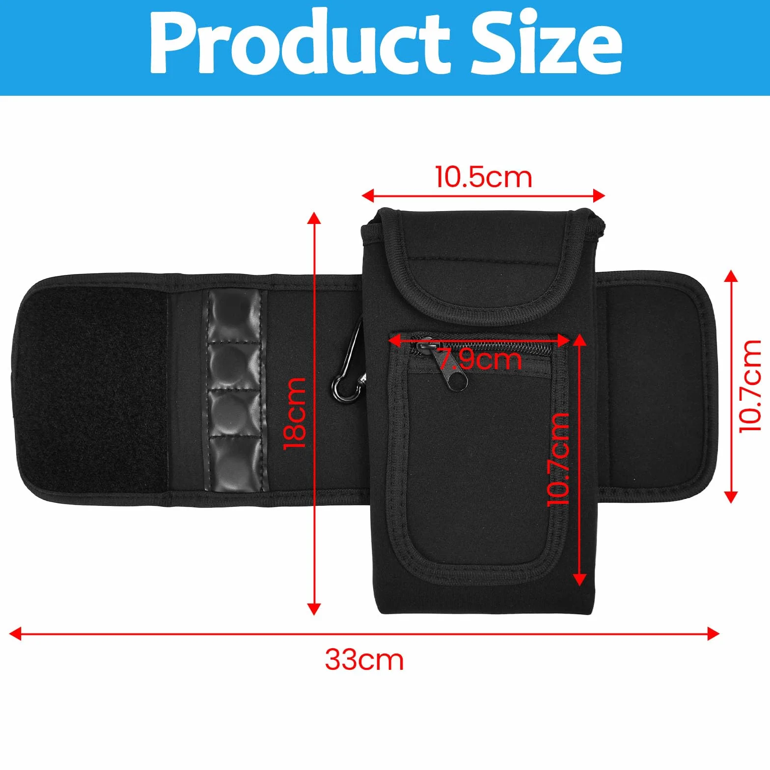 Magnet Bolsa de Gimnasio Magnética Pequeña con Mosquetón para Deportes Viajes Fitness