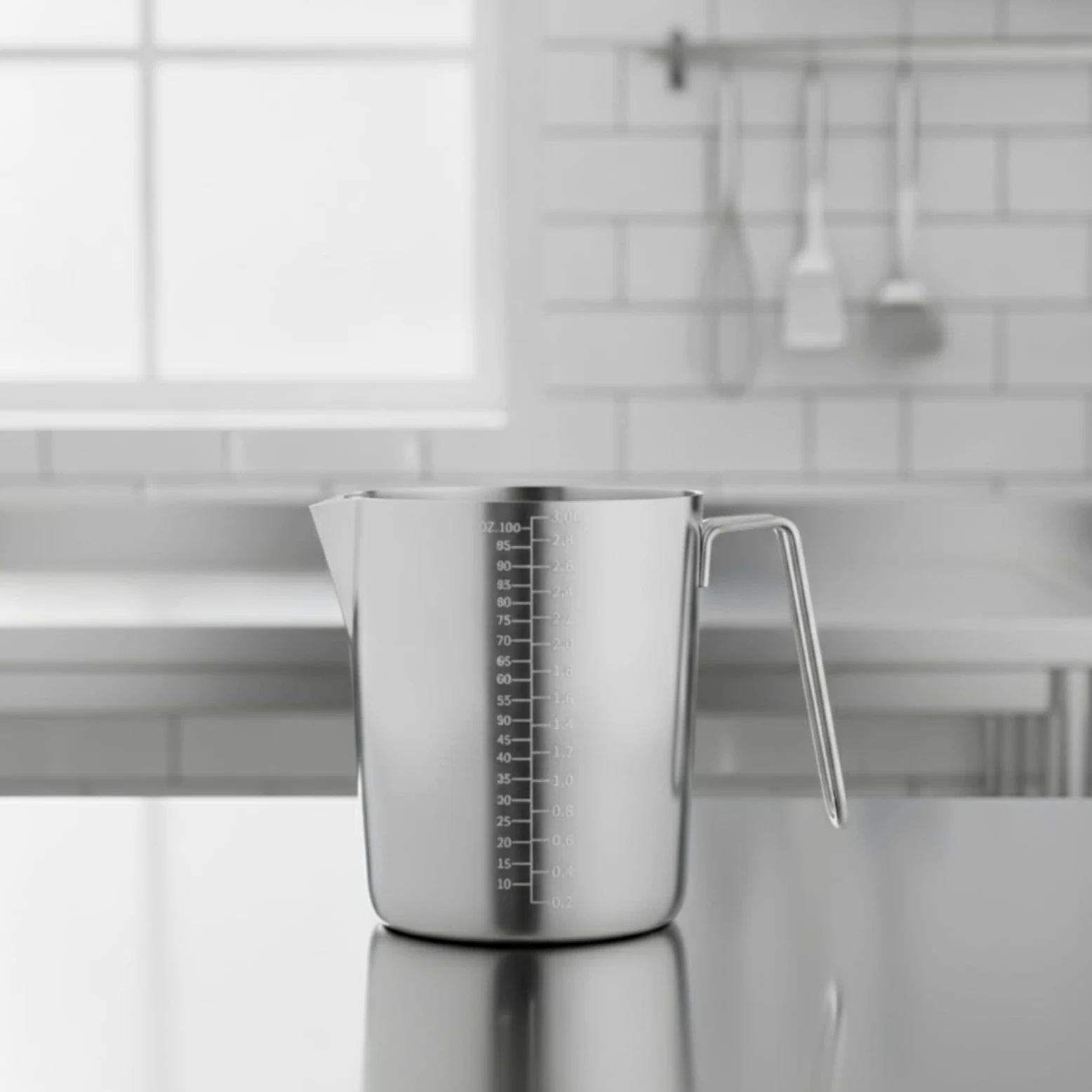 MagiDeal Jarra Medidora de Cocina Vaso Medidor Taza Medidora Jarra con Graduaciones de Fácil Lectura Acero Inoxidable Resistente y Moldeado Adecuada para, 5L