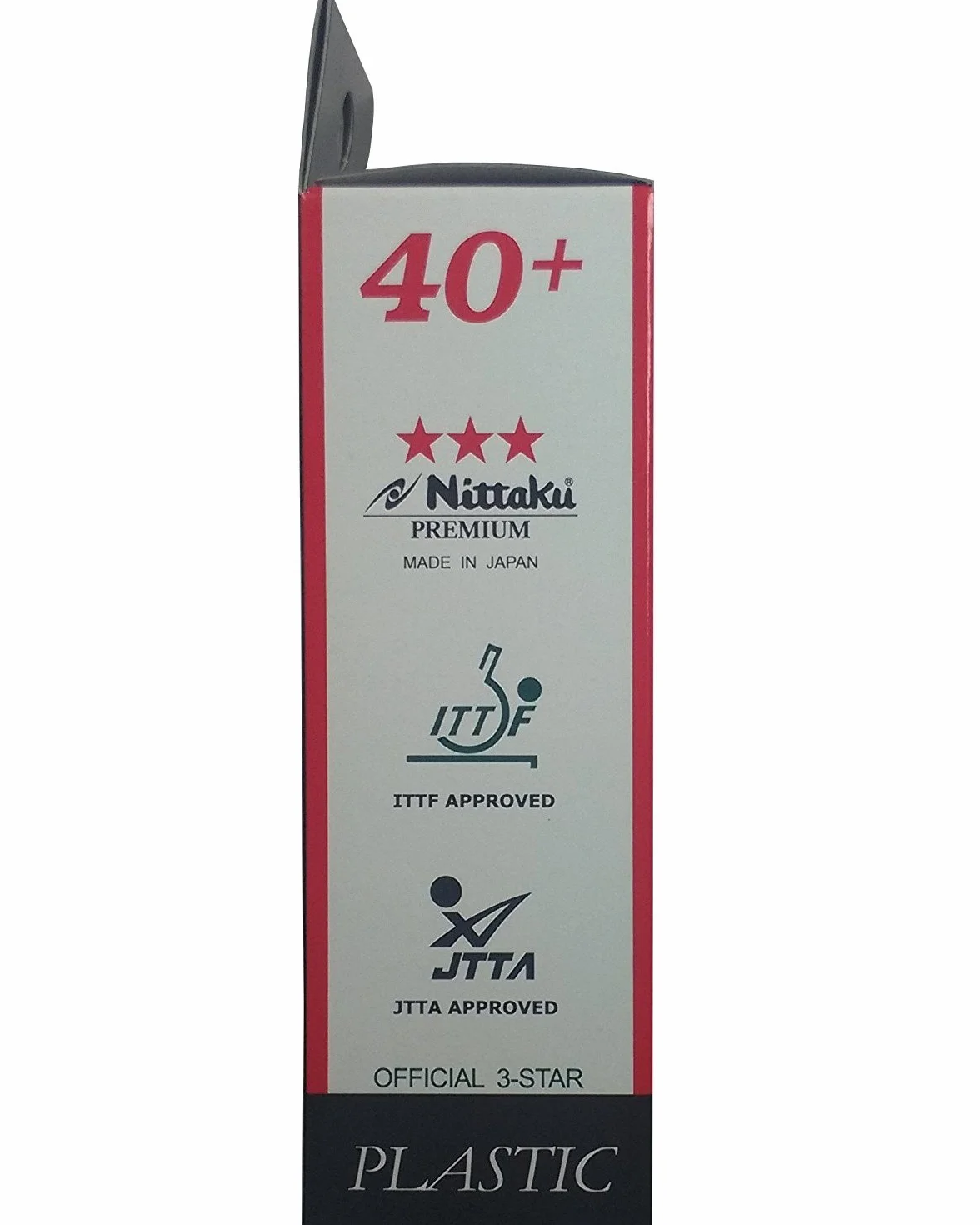 Nittaku Pelotas de Tenis de Mesa Plástico Premium 3 Estrellas Blanca 40+ ITTF, 9 Unidades