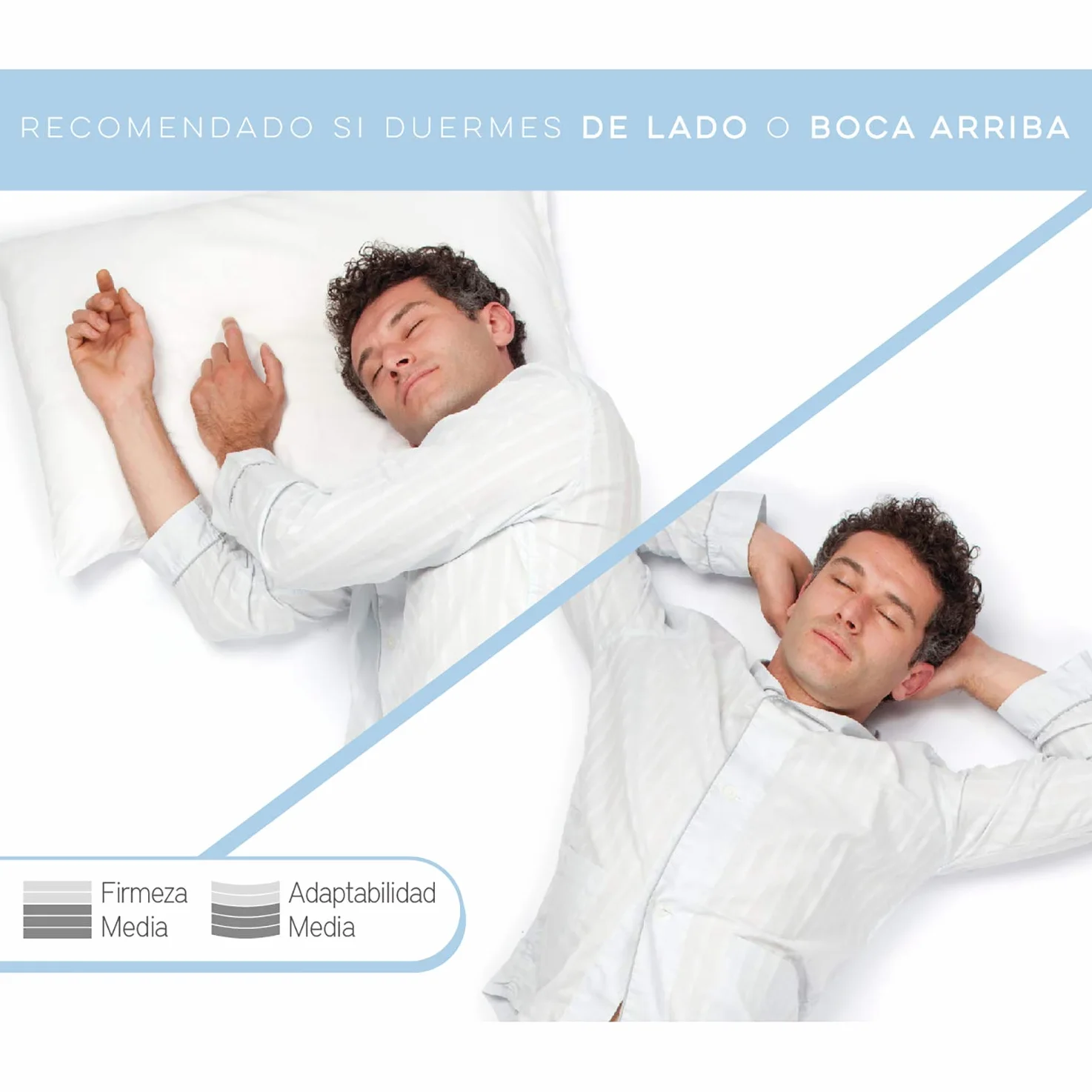 Pikolin Home - Almohada Viscoelástica 60 cm (2 Unidades), de Hotel - Adaptabilidad al Cuello, Hipoalergénica, Firmeza Alta, para Dormir de Lado, Doble Funda, Transpirable y Suave