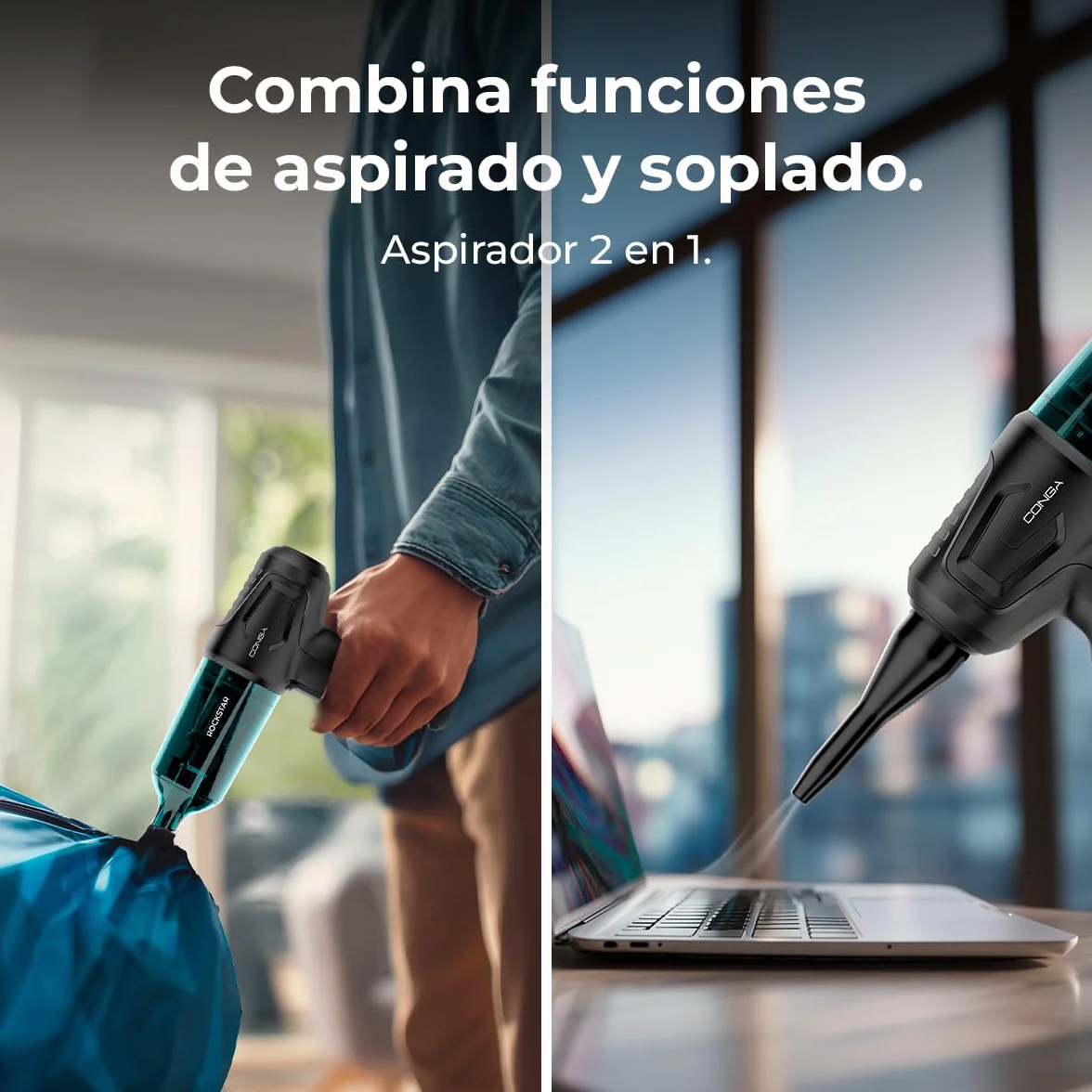 Cecotec Conga Rockstar Micro Hand Aspiradora de Mano sin Cable 80W 12kPa 2 Modos 25mins