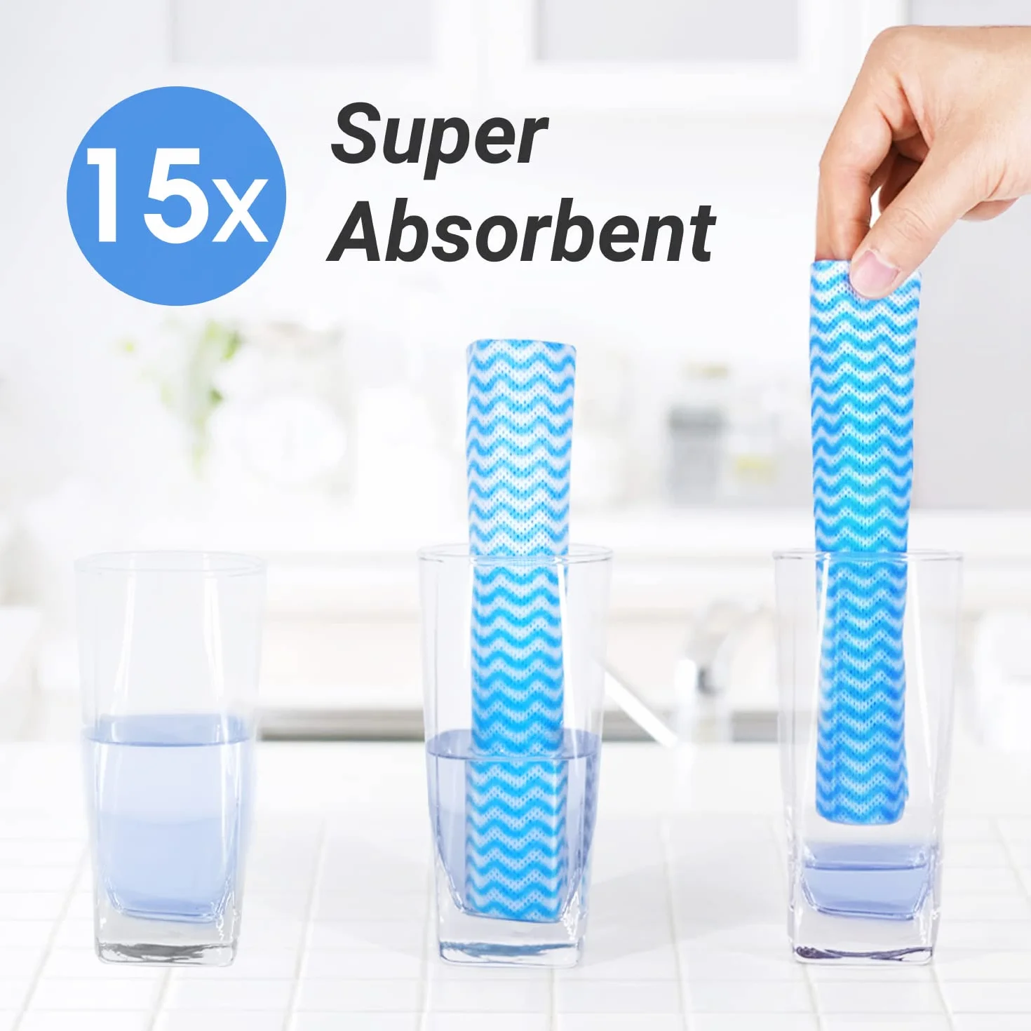 Paños de Limpieza Multiusos Reutilizables y Gruesos, Toallas de Limpieza Desechables, Toallas de Cocina, paños de Cocina, paños de Cocina, paños de Mano, 25 Unidades, 14.2 x 15.7 Pulgadas