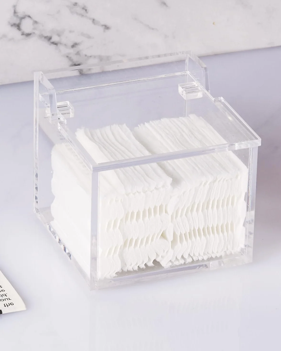 Caja Para Bastoncillos de Algodón, Caja de Acrílico de Bastoncillos de Algodón con Tapa, Organizador Transparente de Hisopos de bastoncillos, Organizador Transparente para Almohadillas Desmaquillantes