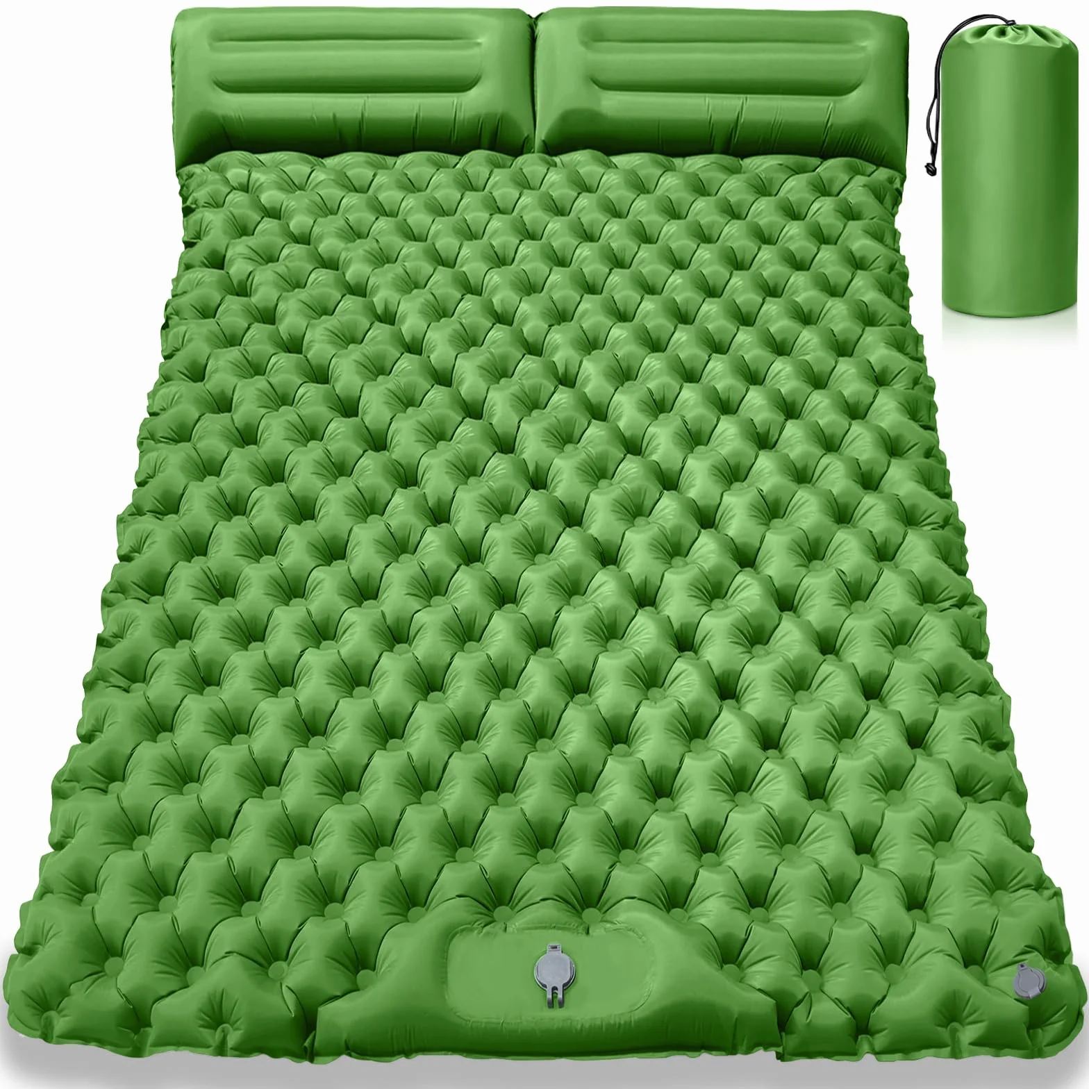 Colchoneta Inflable Doble Impermeable con Bomba de Pie y Almohada para Camping