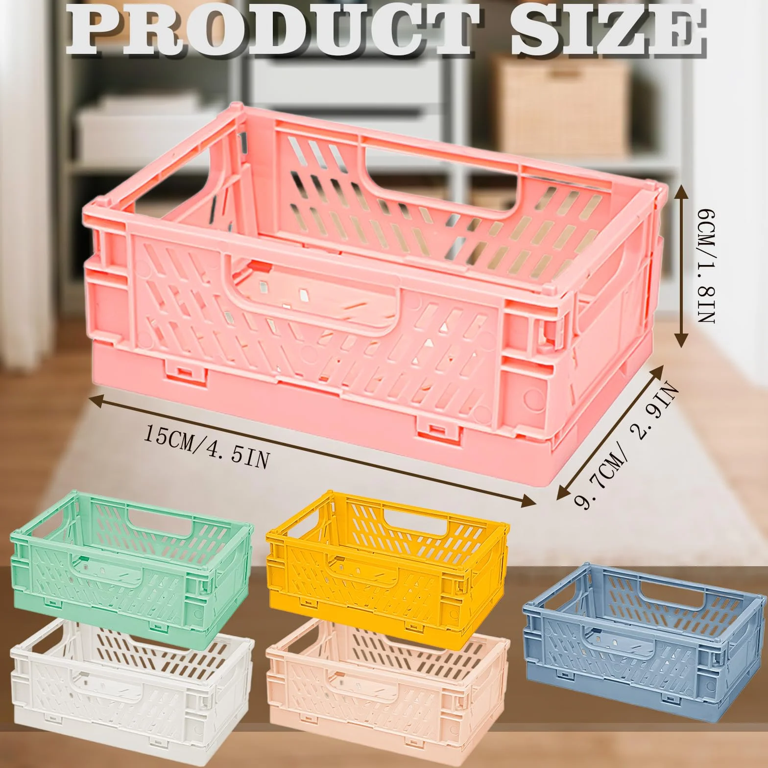 Guidre 6 Piezas Mini Cajas de Almacenamiento Plegable caja plegable pequeña unidades de cajas plegables pequeñas Cajas Almacenaje Plastico Portátil para Hogar, Cocina, Aula, Dormitorio, Baño, Oficina