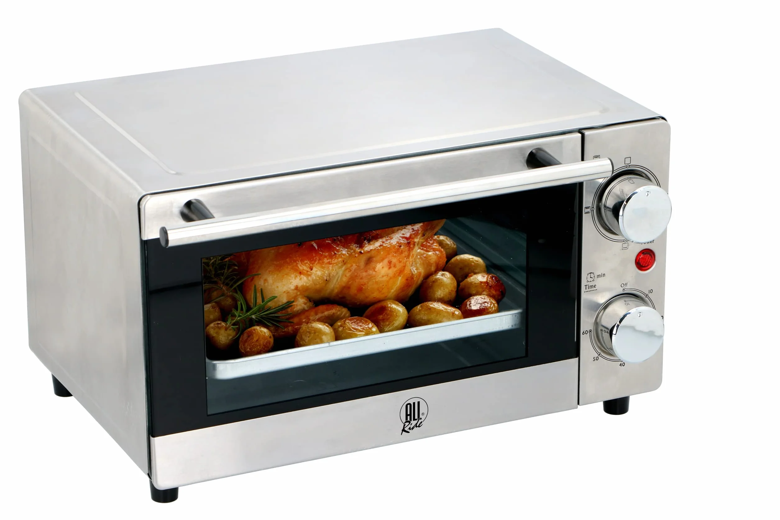 All Ride Horno - Horno de 24 v Camion - Mini Horno para Viajes en Camión o Caravana - 300 Vatios - 9 Litros - Acero Inoxidable