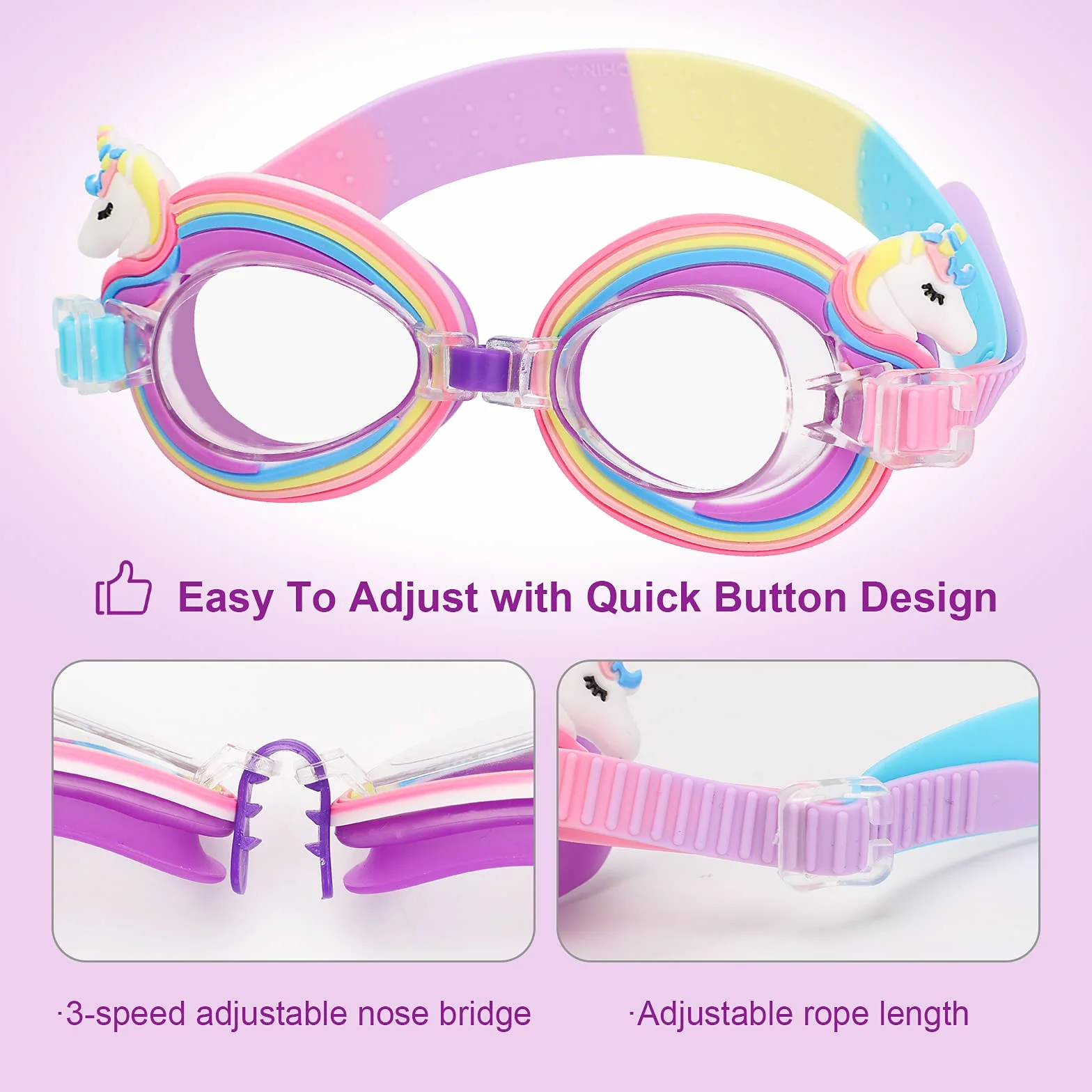 HIFOT Gafas de Natación Protección UV Antiniebla Sin Fugas para Niños Niñas