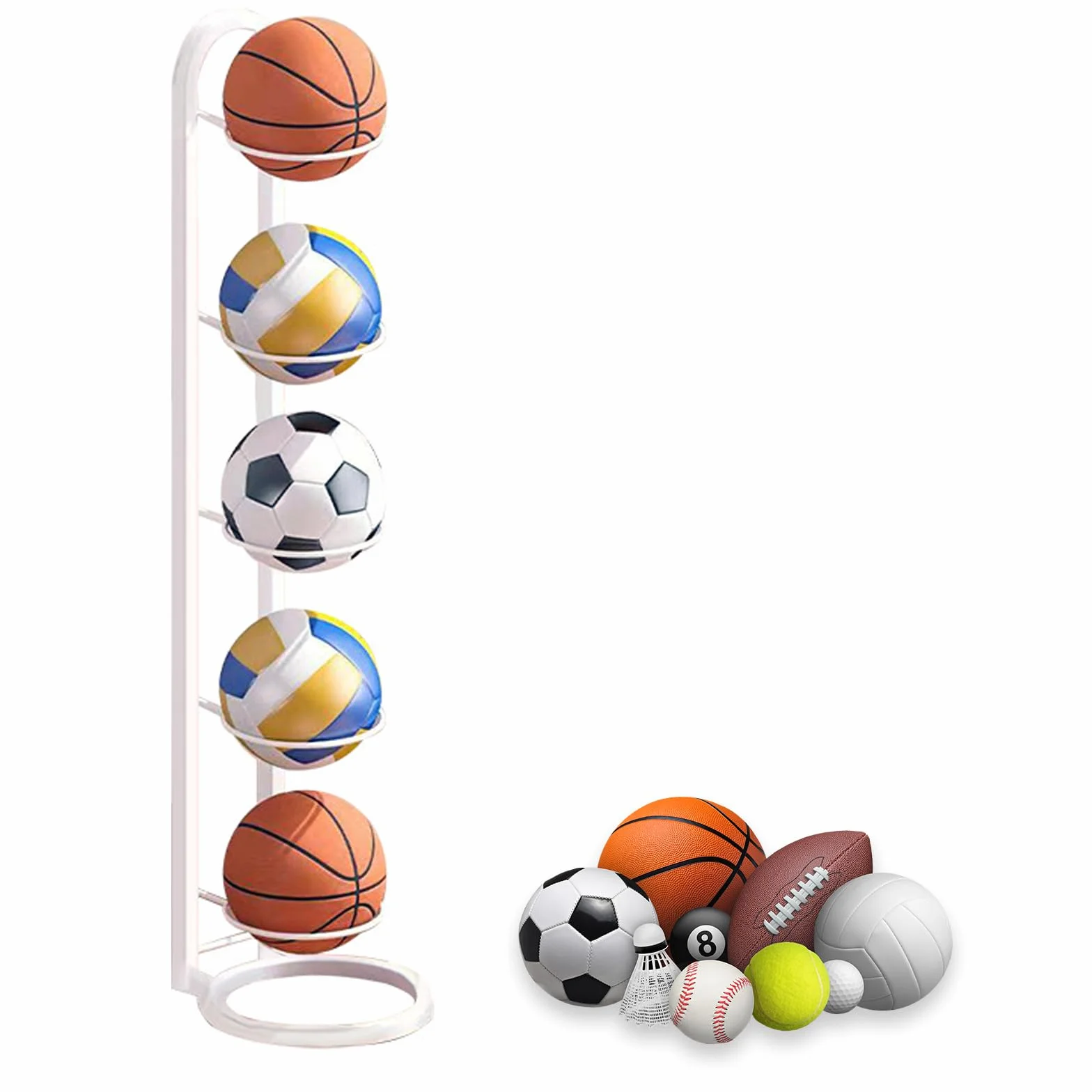 Soporte Vertical para Balón de Fútbol, Baloncesto y Voleibol