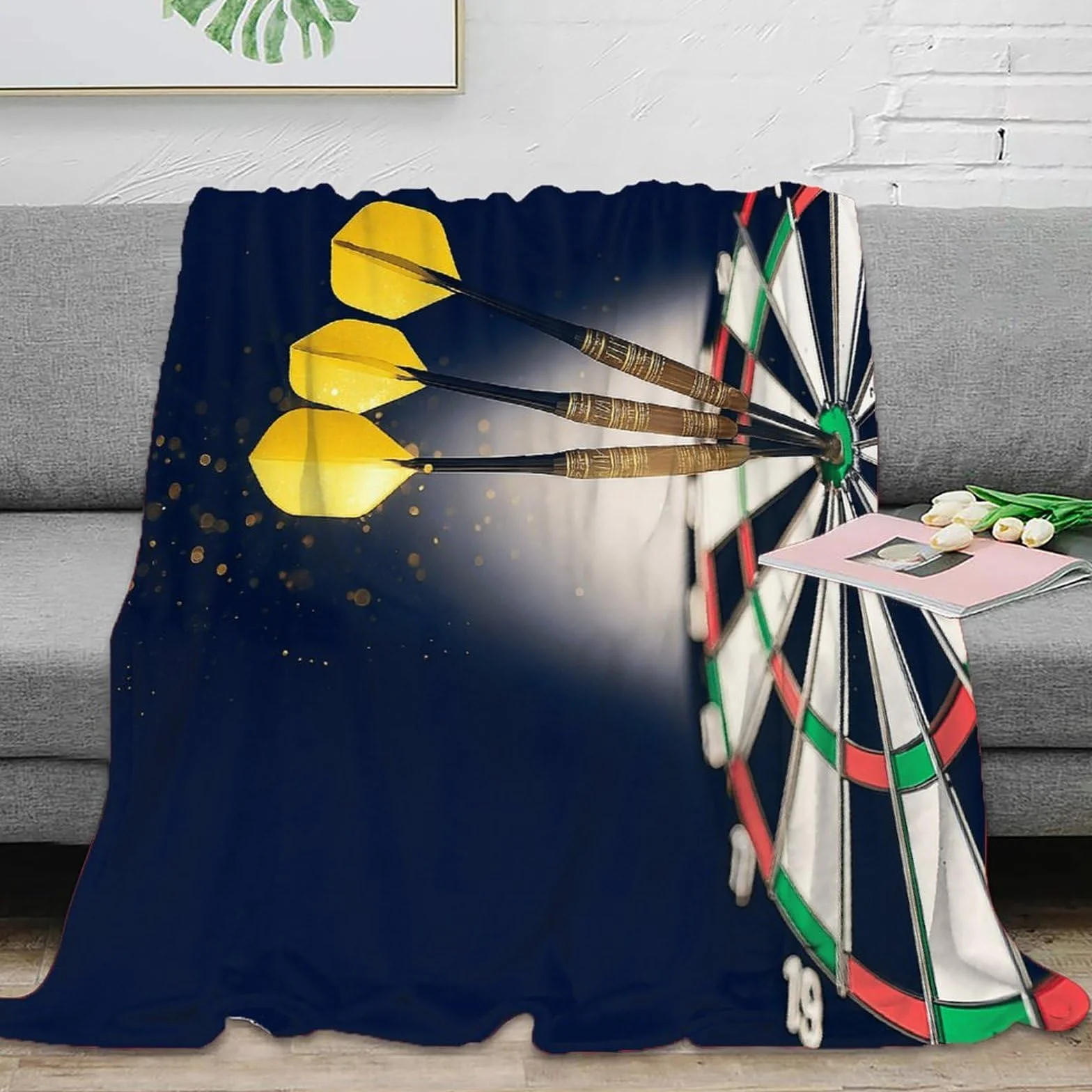 Estampado 3D Darte Target Hit Manta de Oficina Microfibra Ropa de Cama Anti-Bolitas Sportive Precision Manta de Descanso cálida para Trabajadores jóvenes 80×90inch(200x230cm)