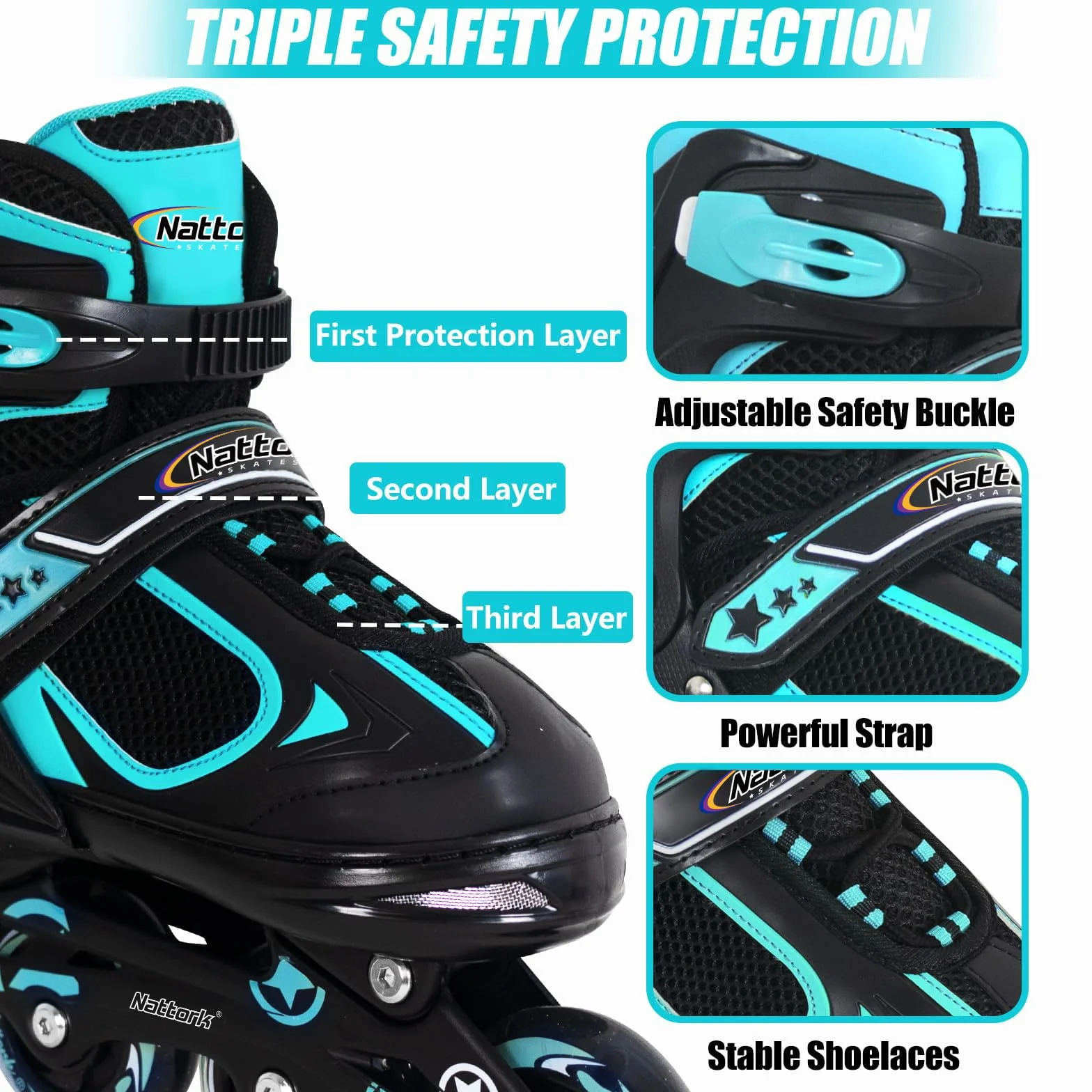 Patines en línea para Niños - 4 Tamaño Ajustables Patines para Niños Niñas Inline Patines de Rodillos para Principiantes