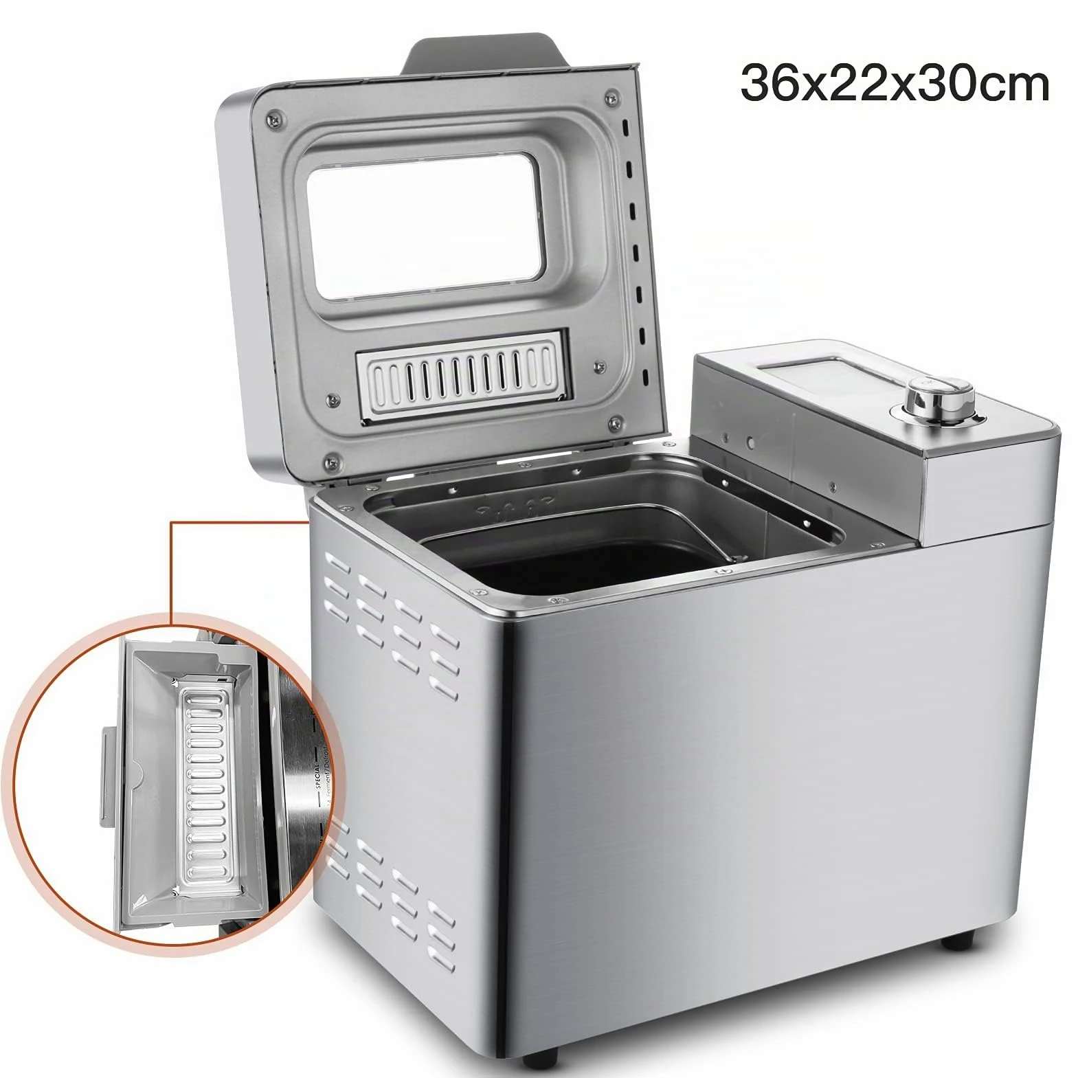 Panificadora Automática, Panificadora automática de 550 W, 25 programas de horneado, LCD, Máquina Programable para Hacer Pan, 13H Temporizador de Citas, para Panes, sin Gluten, Bizcochos