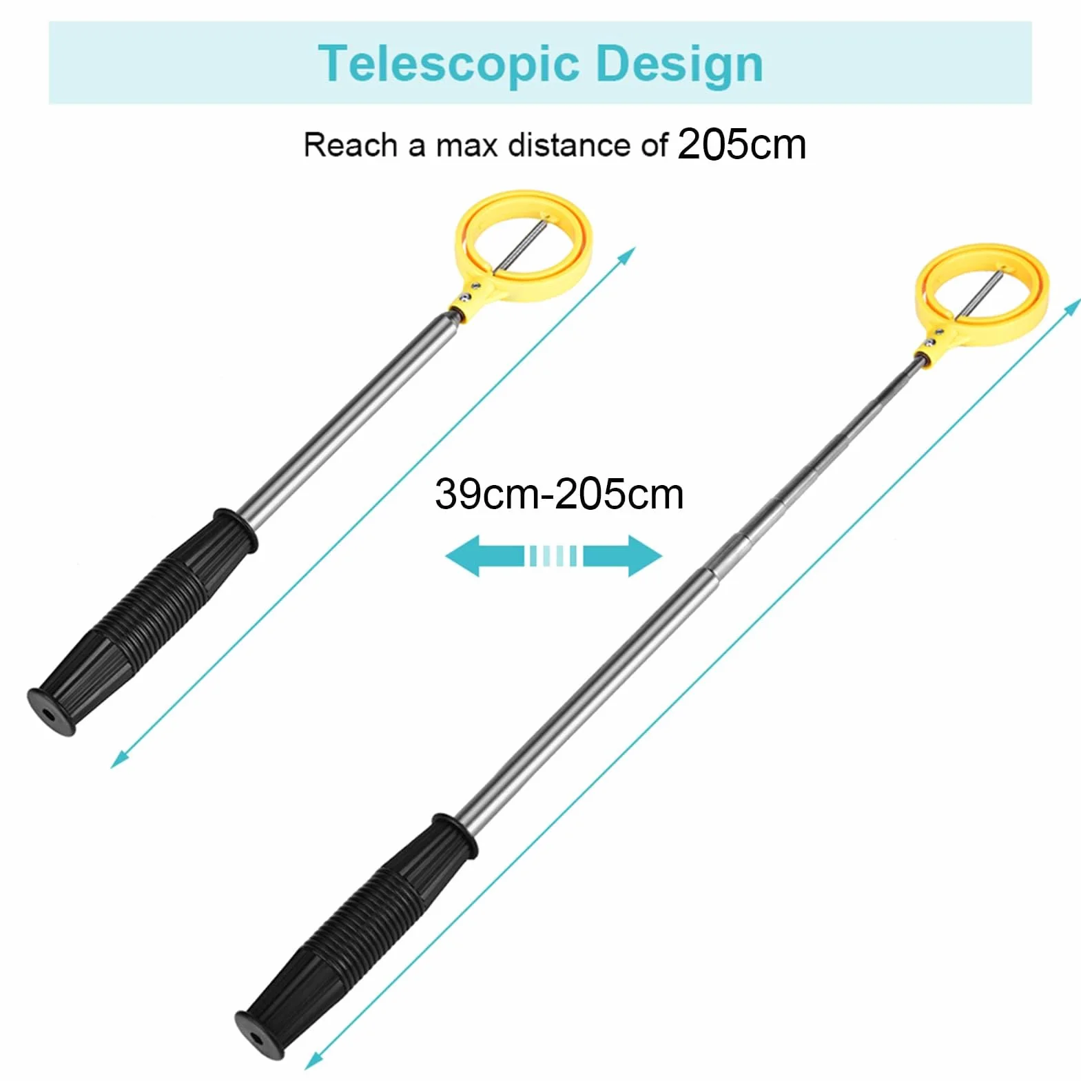 Cocoarm Pelota de golf Retriever, acero inoxidable, telescópica, pala de golf. Pala de recogida para putter, accesorios de golf, regalos para golfistas, 39-215 cm