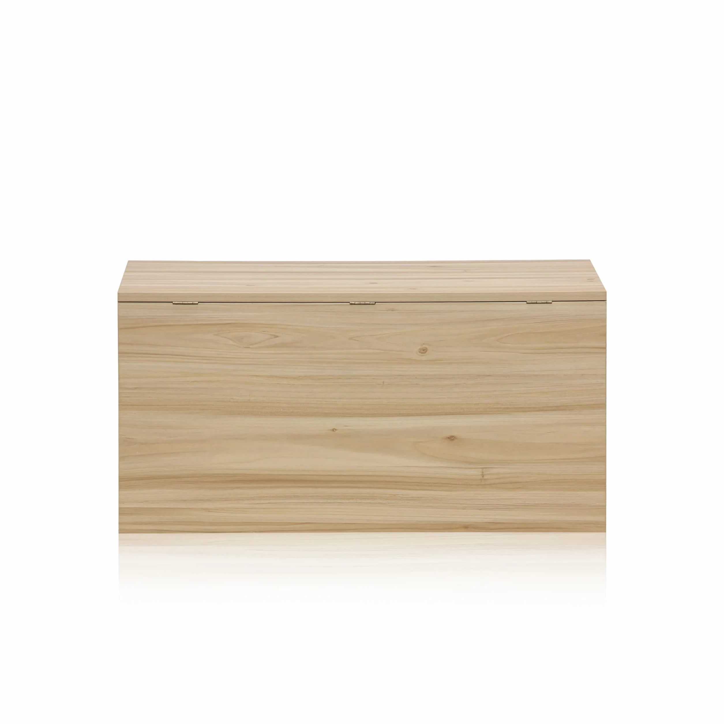 duehome | Made, Baúl, Banco de Almacenaje, Acabado en Pino y Rattan, Medidas: 80 cm (Largo) x 40 cm (Alto) x 40 cm (Fondo)