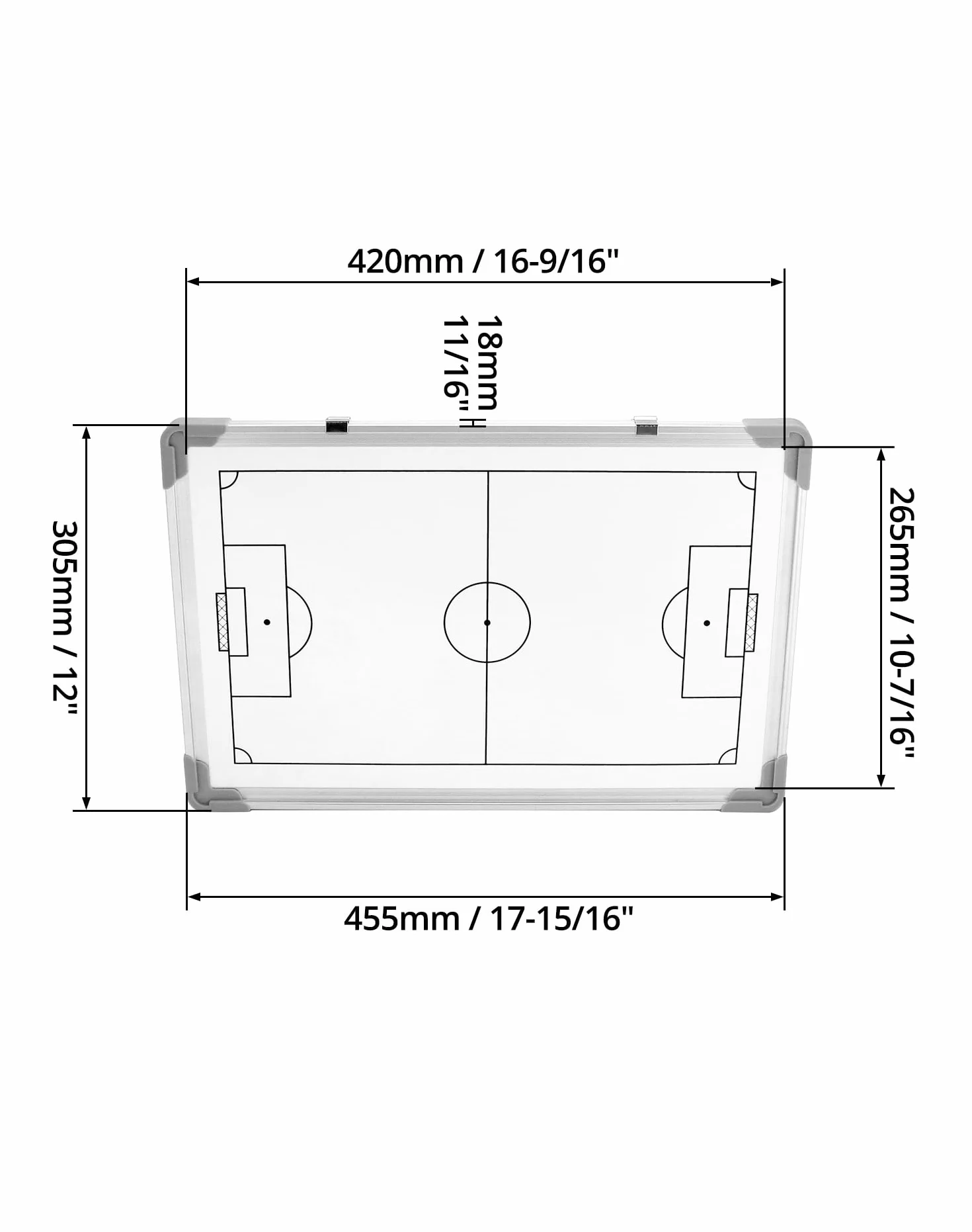 QWORK Pizarra táctica de fútbol Doble Cara 45x30 cm