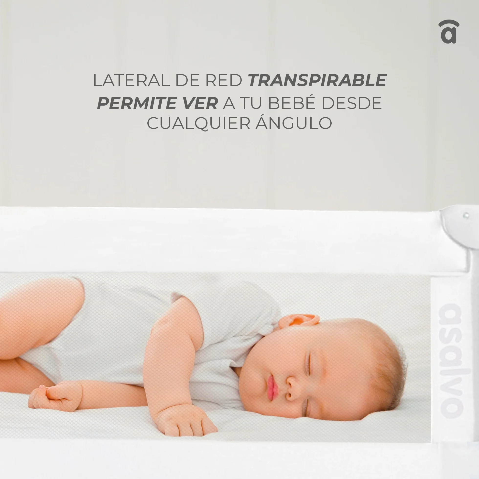 Asalvo Barrera de cama abatible 150 cm blanca
