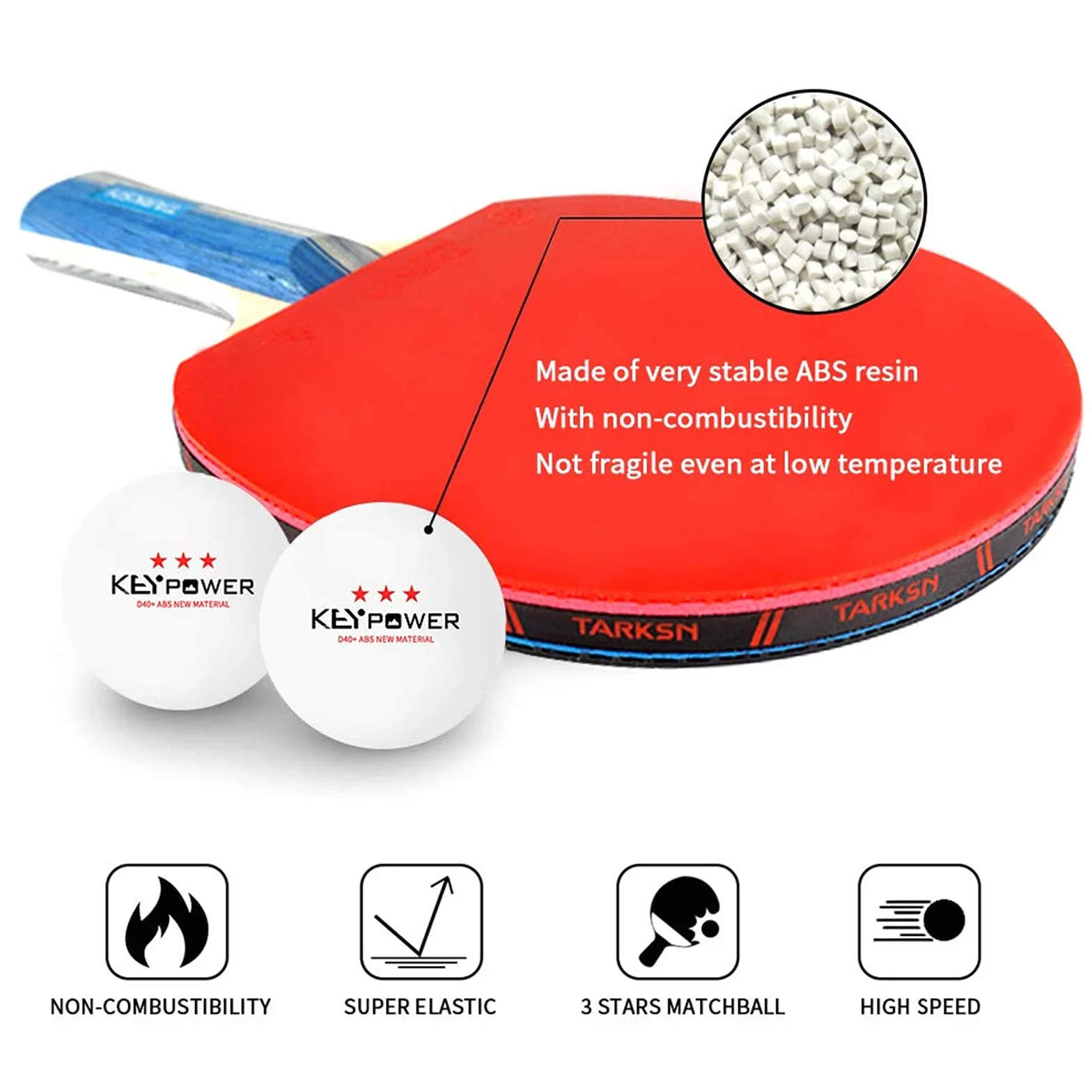 K40+ pelotas de ping pong ABS 3 estrellas 100 unidades